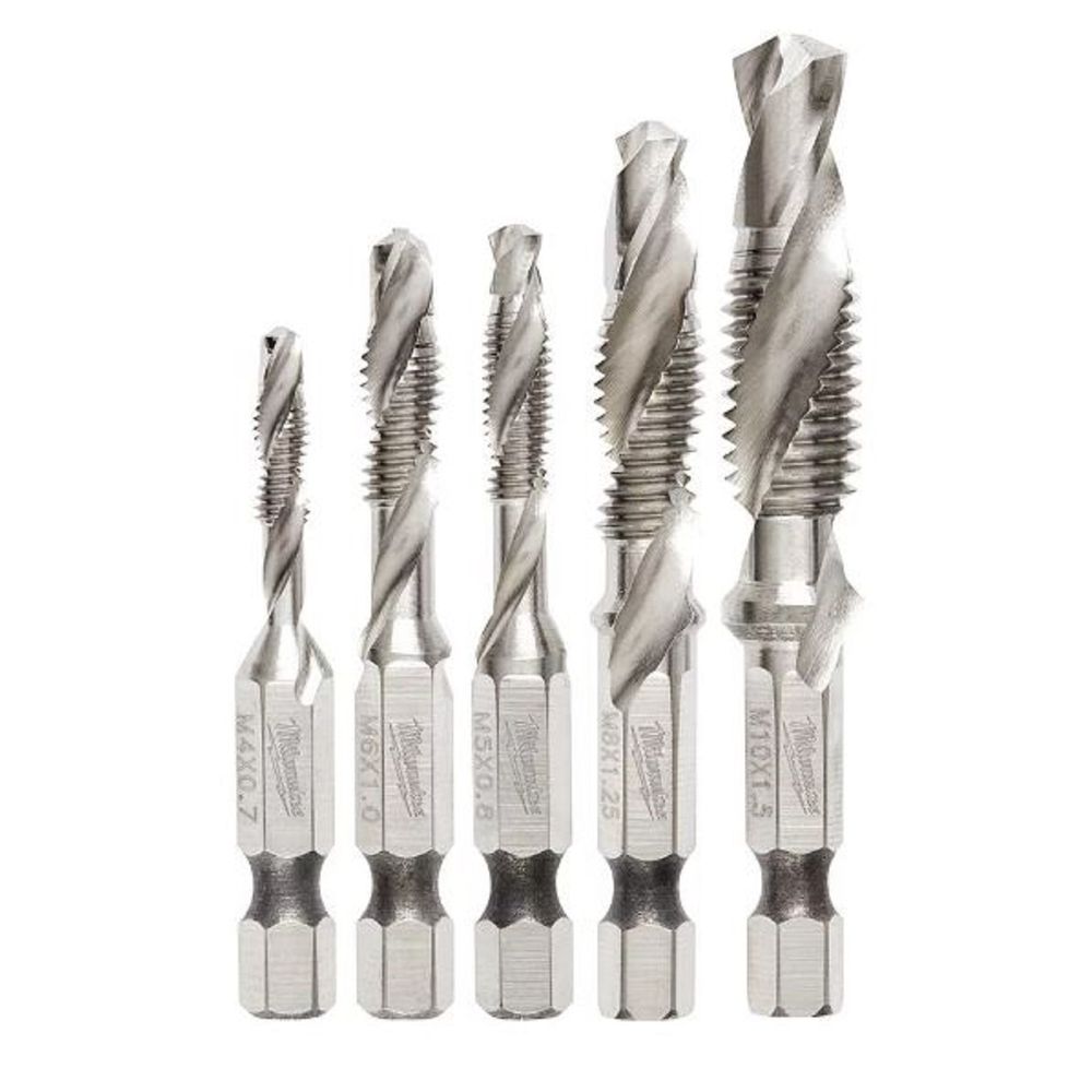 Milwaukee 48-89-4875 5 Pc SHOCKWAVE Impact Metric Drill and Tap Bit Set