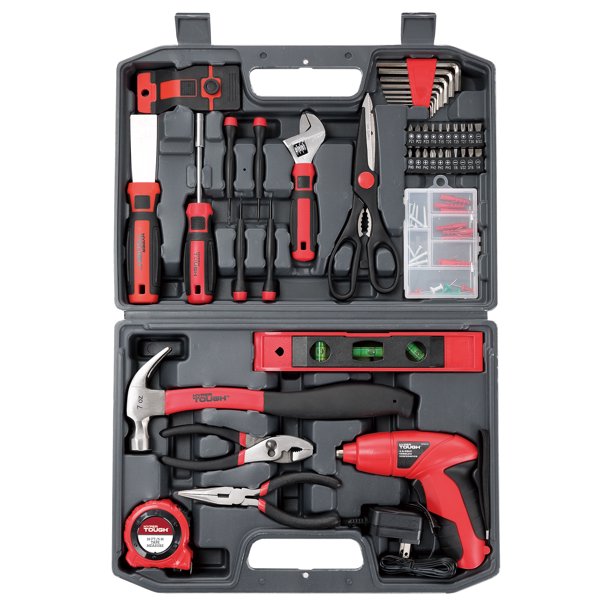 Hyper Tough UJ84215A 45 Piece Home Tool Kit Including 4.8v Power Screwdriver