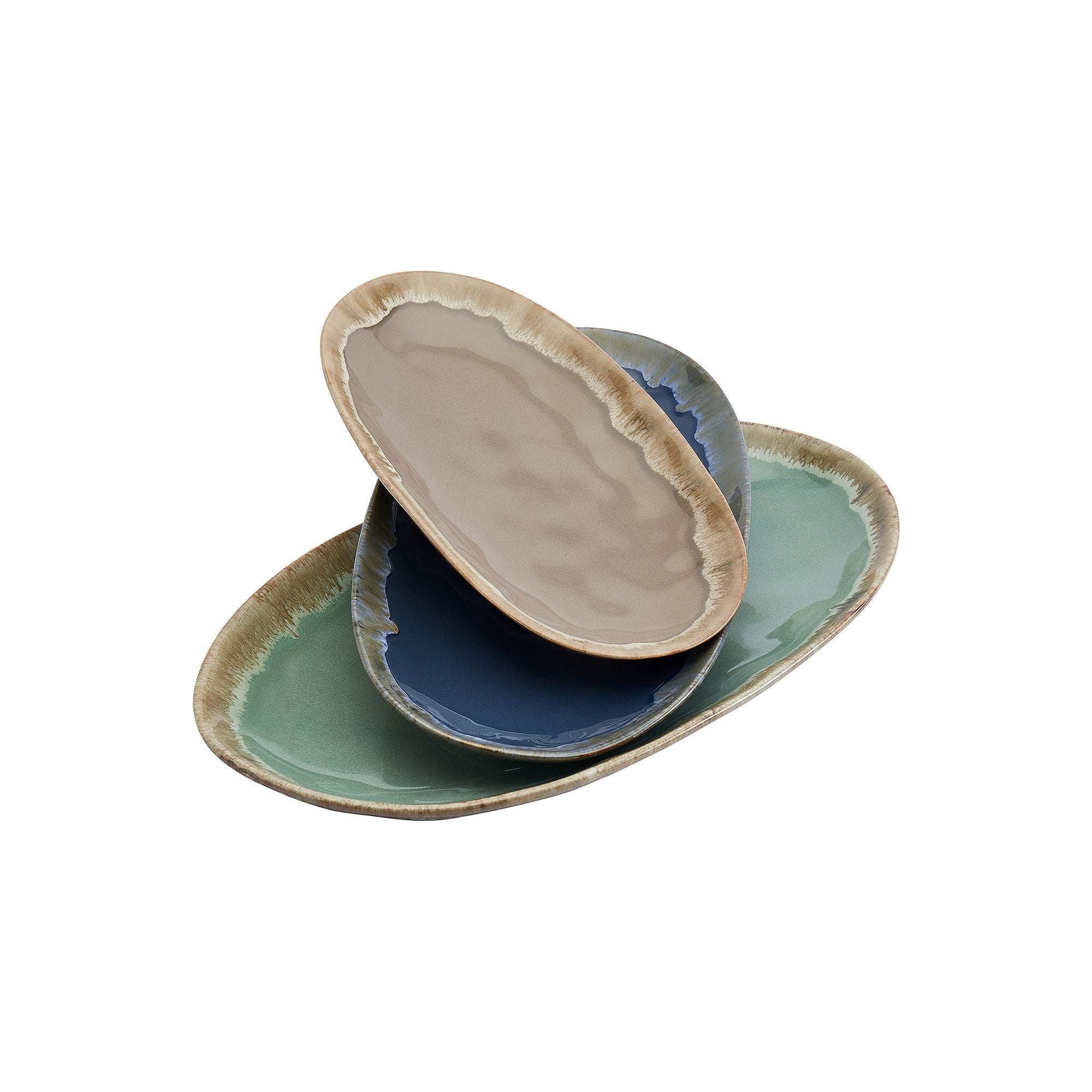 Gallery 3Pc Tuscon Stoneware Serving Platter - MULTI ONE SIZE