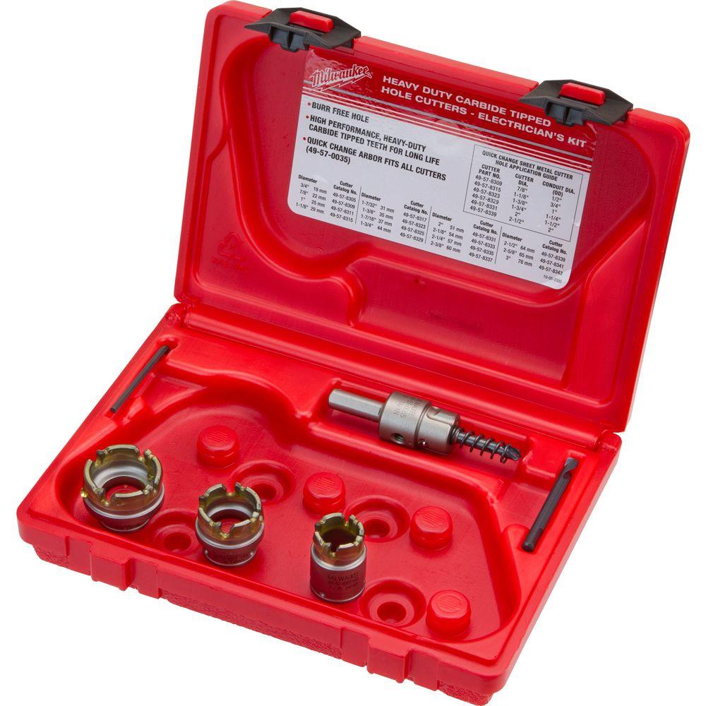 Milwaukee 49-22-8300 5-Piece Electricians Carbide Hole Saw Kit