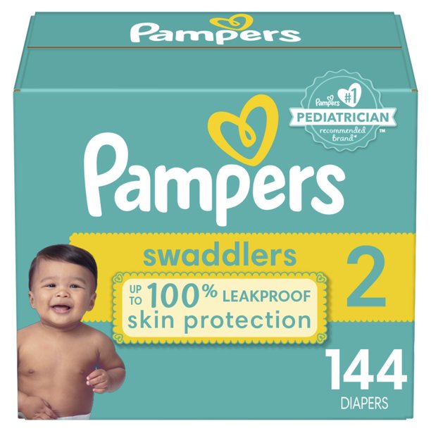 Procter & Gamble 484152789 Pampers Swaddlers Diapers, Soft and Absorbent, Size 2, 144 Count