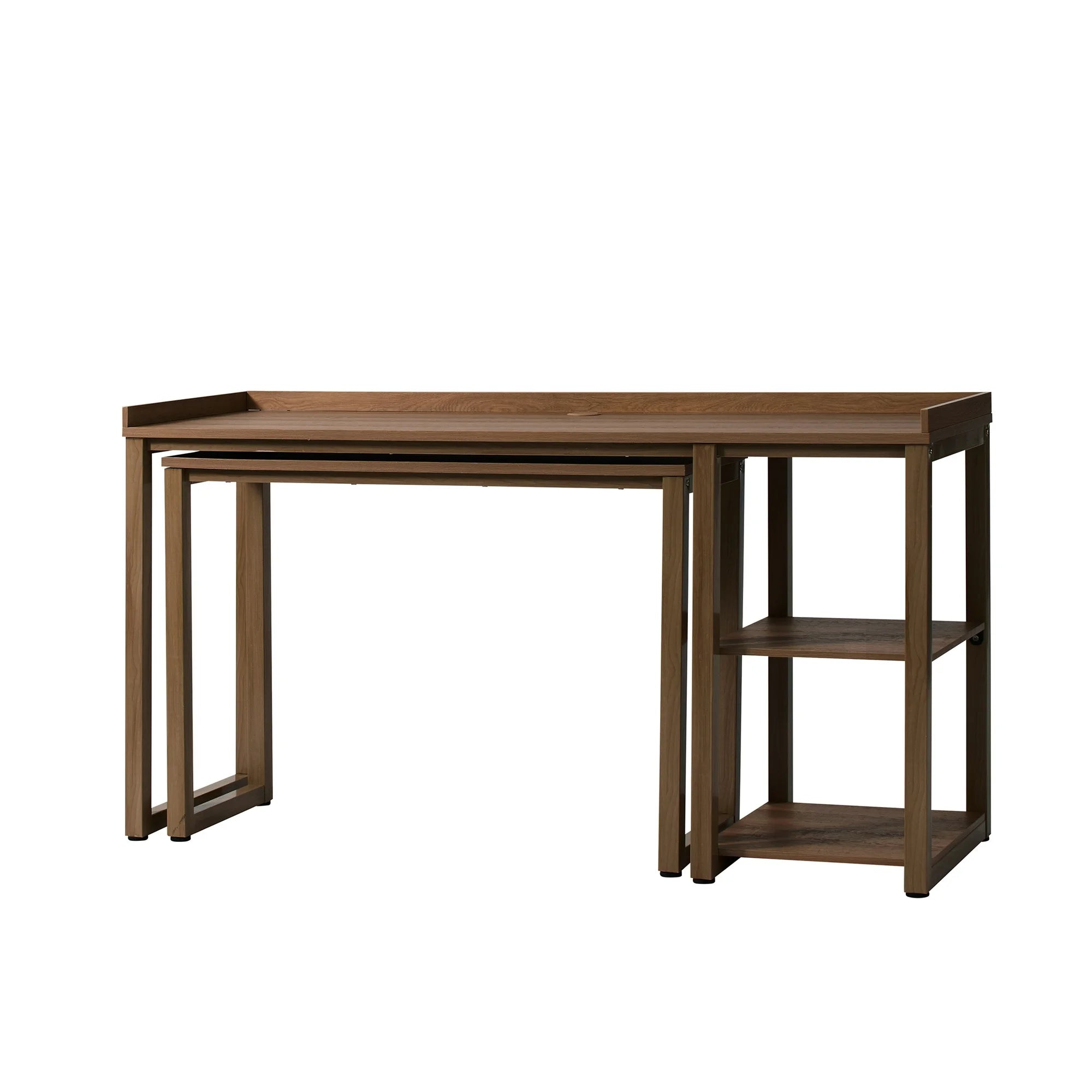 Better Homes & Gardens Ezra L-Desk with 2-Cube Storage, Walnut Finish