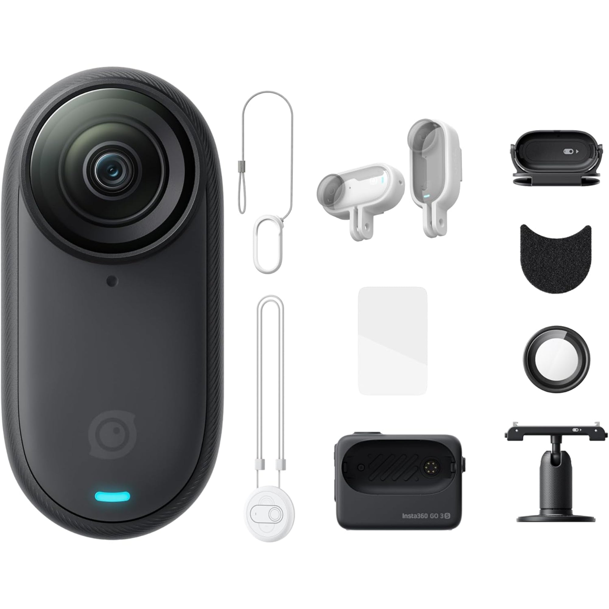 Insta360 GO 3S 128 GB Action Bundle Black 4K Tiny Portable Vlogging Camera, Black