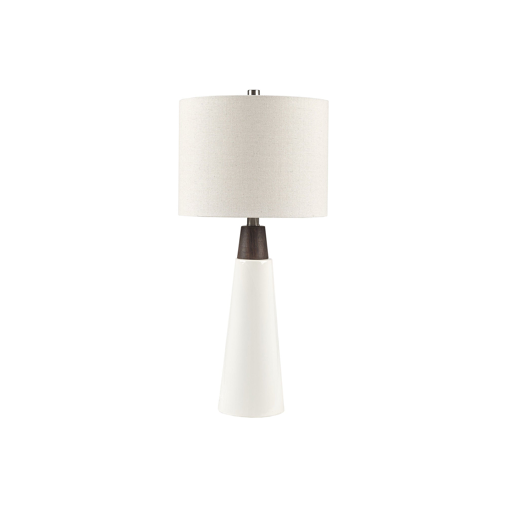 Ink + Ivy Ink+Ivy Tristan Triangular Ceramic And Wood Table Lamp - WHITE CREAM ONE SIZE