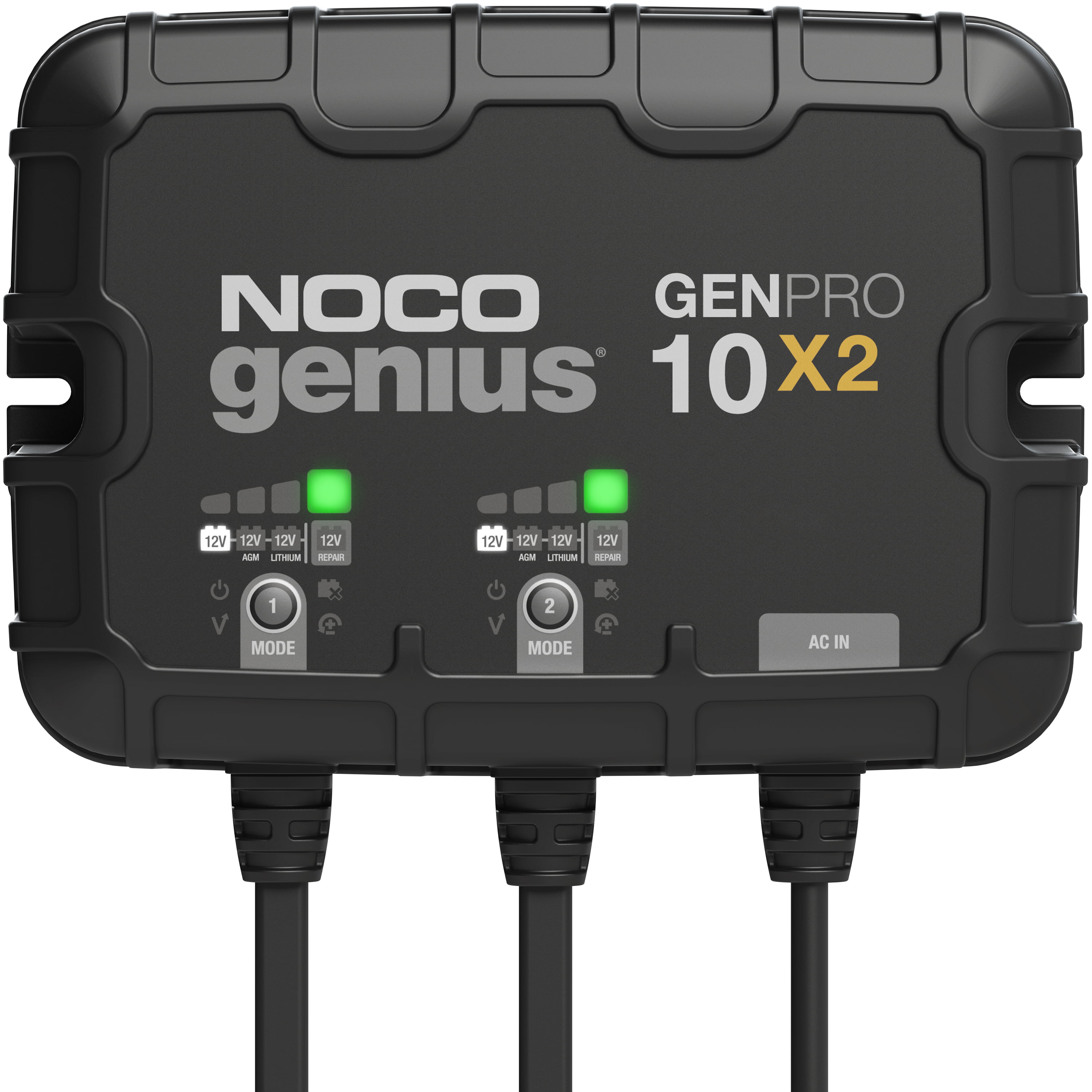 NOCO GENPRO10X2 Genius 2-Bank 20A (10A/Bank) 12V Onboard Battery Charger, Black