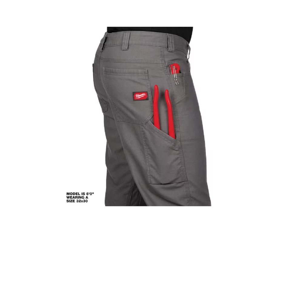 Milwaukee 701G-4032 Heavy Duty Flex Work Pants - Gray, Size 40
