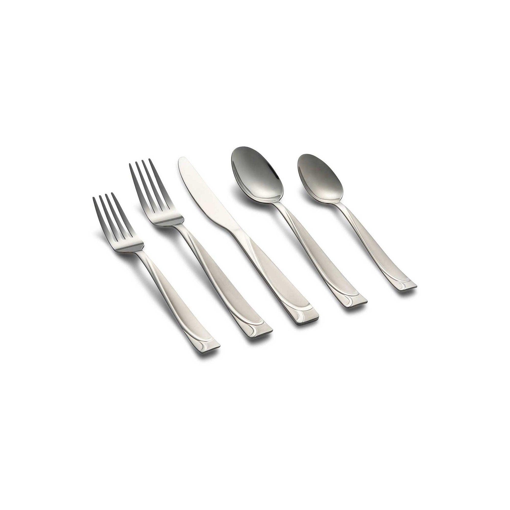 Cambridge Silversmiths Cambridge Mena Frost40-Pc.Flatware Set With Chrome Buffet Storage Tray - Silver2