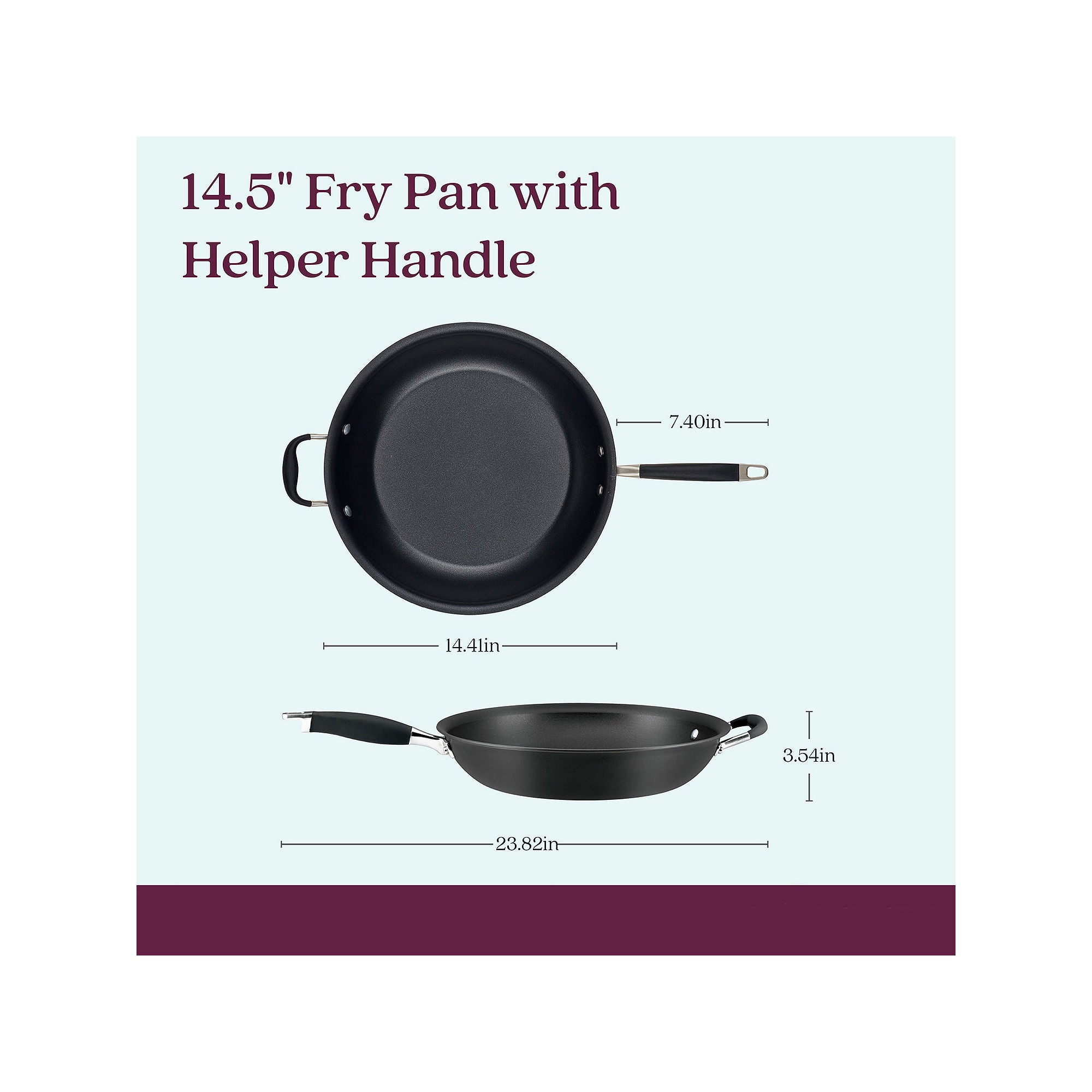 Anolon Advanced Home Hard Anodized 14.5 Skillet With Helper Handle - ONYX ONE SIZE