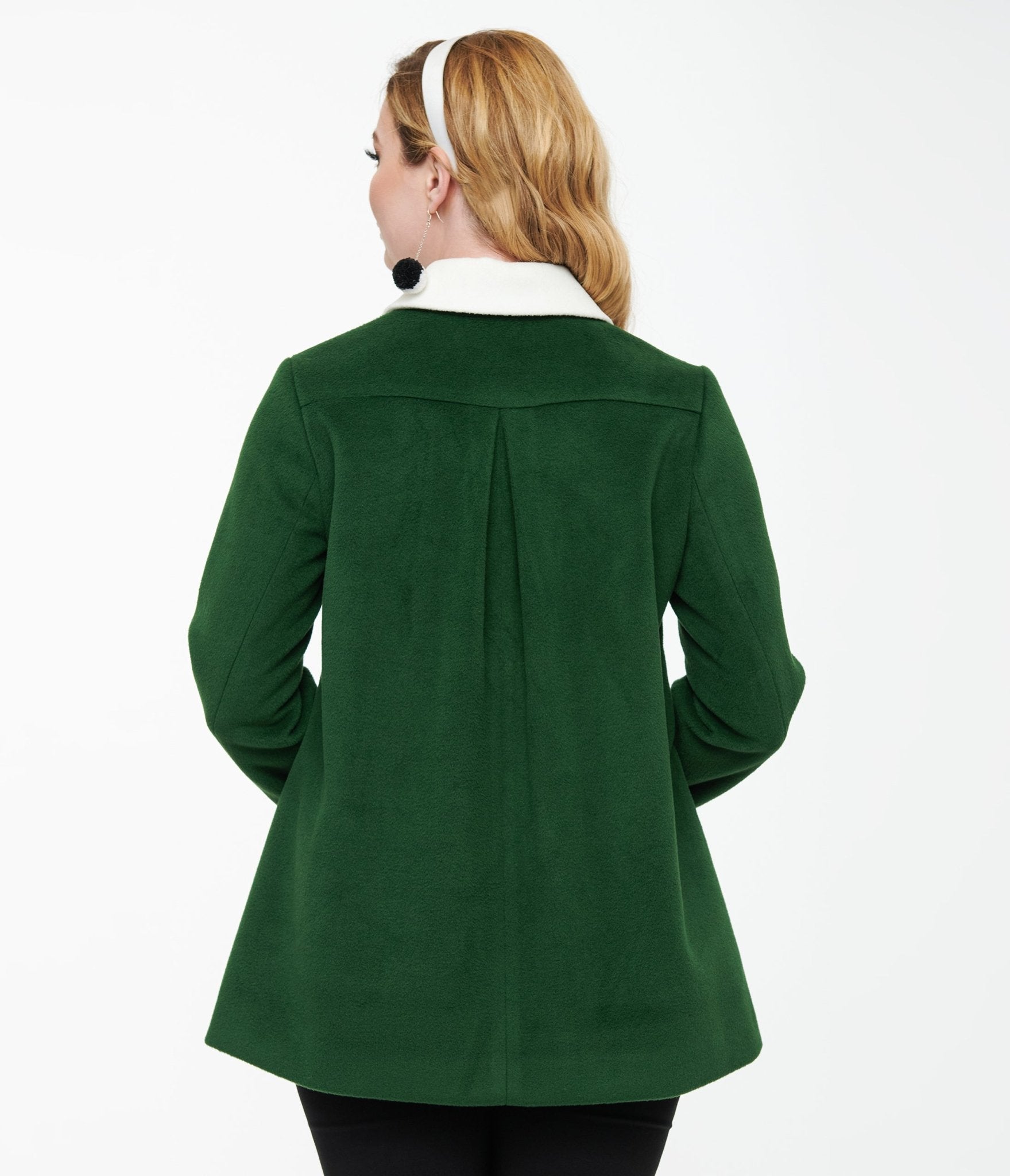 Smak Parlour 1960s Green & Black Bows Topper Coat