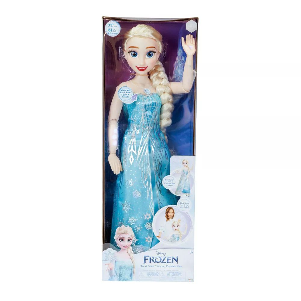 JAKKS PACIFIC INC. 229781-SOC Disney Frozen Classic Ice Powers and Music Playdate Elsa Doll