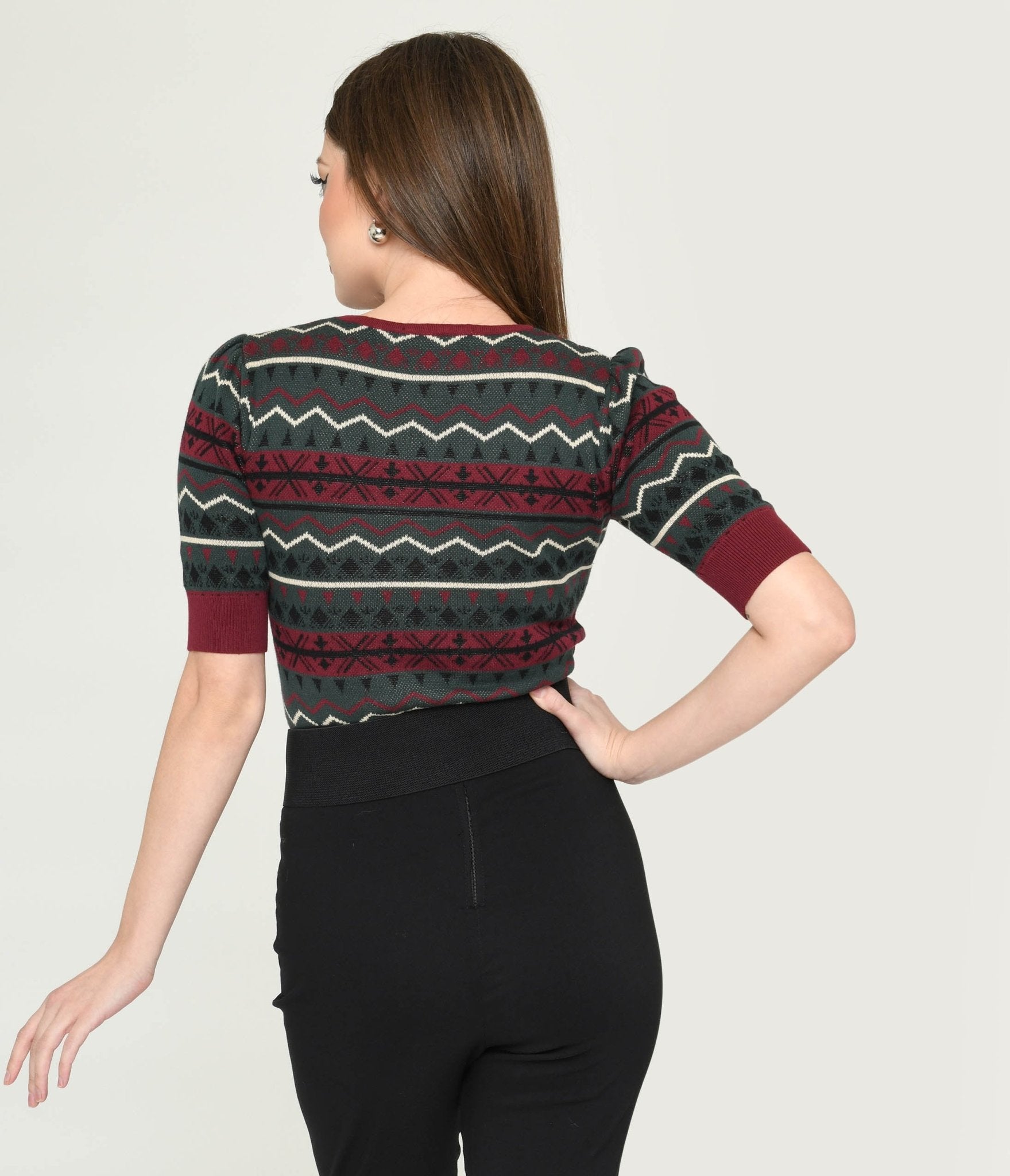 Collectif Red & Green Fair Isle Sweater