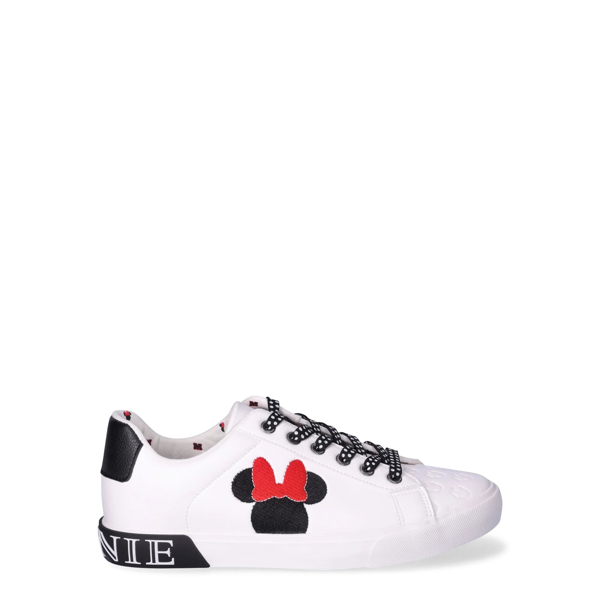 Ground Up WNMM24GU023 Disney Minnie Mouse Women's Low-top Court Sneakers, White 7.5