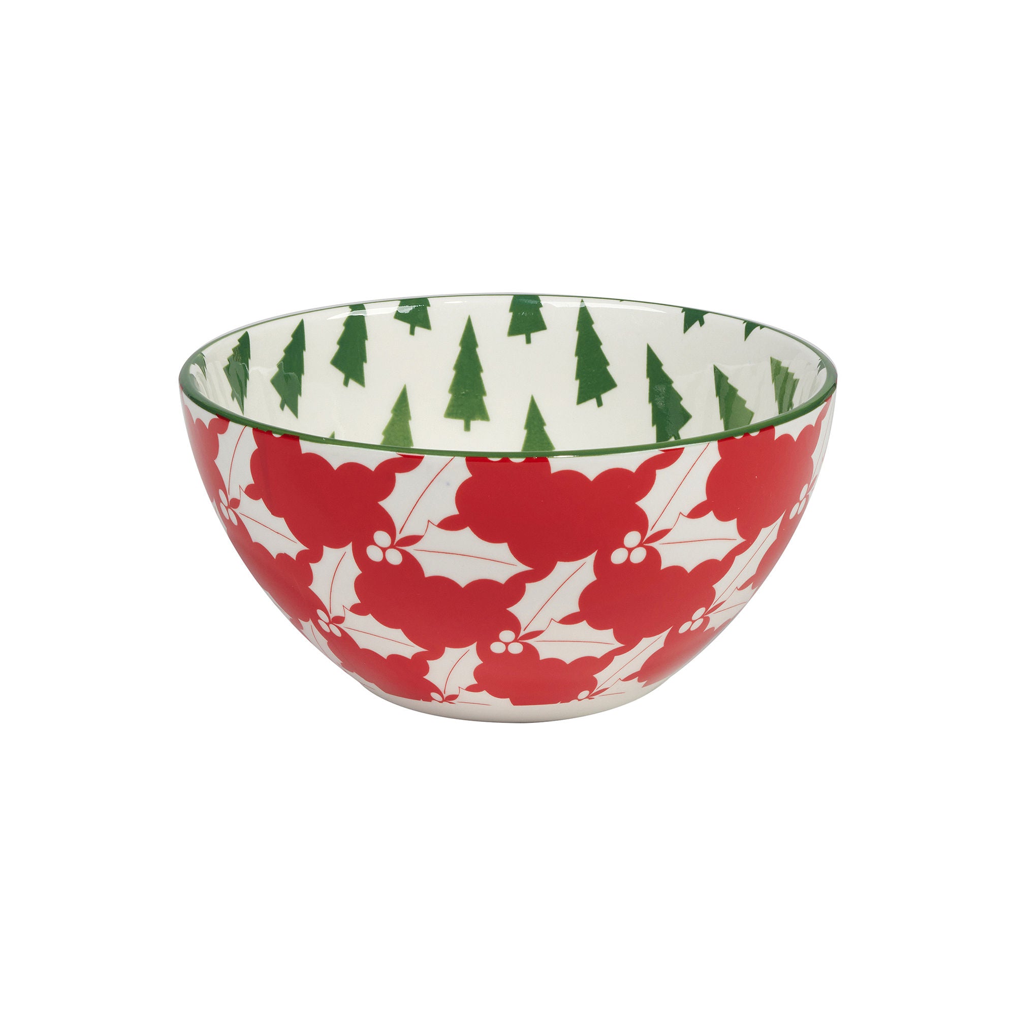 Certified International Winter Medley 6-Pc. Porcelain Ice Cream Bowl 13527SET6 - RED ONE SIZE