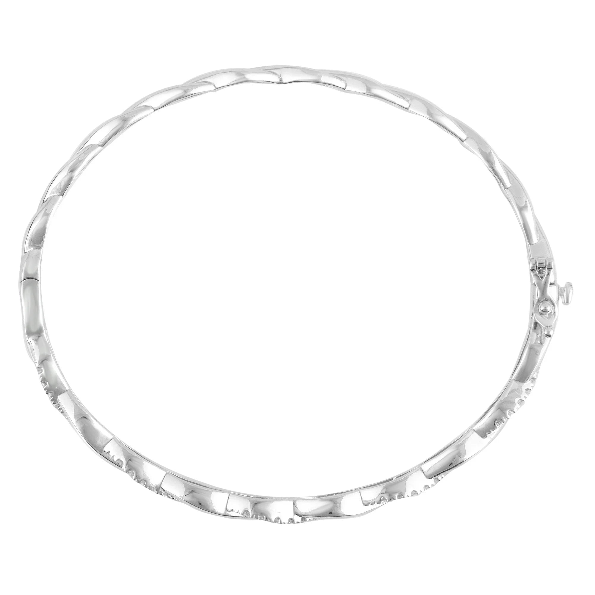 Unique Moments LGDKG32442DW70 1/2 Ct Round Lab Grown Diamond Infinity Bangle in Silver for Women (H-I, SI-I1)