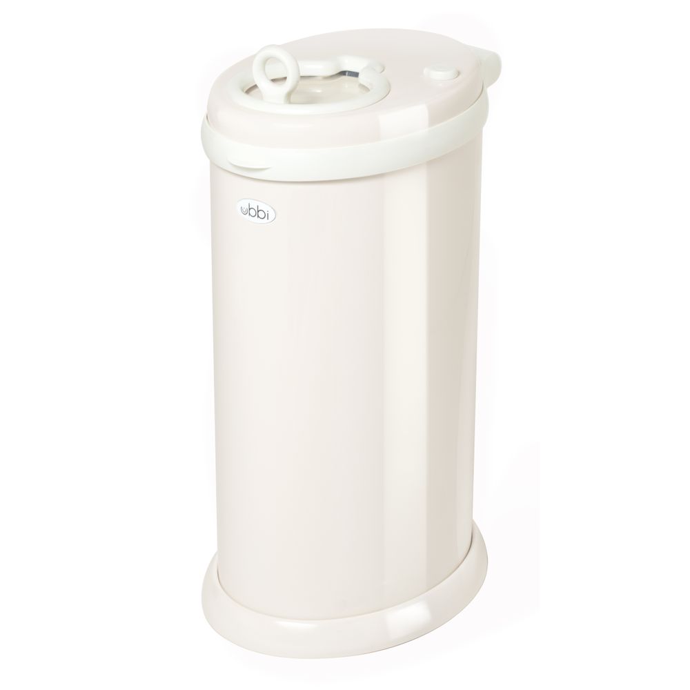 Ubbi Steel Diaper Pail, Ivory, Odor Locking, No Special Bag Required