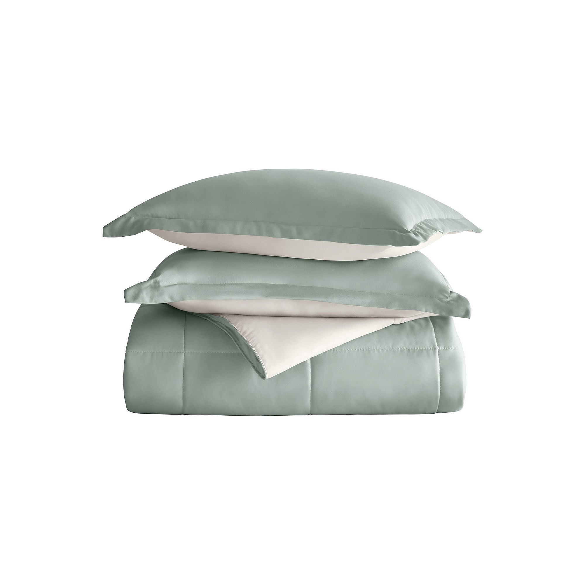 Casual Comfort Solid Reversible Lightweight Down Alternative Comforter Set - Eucalyptus Natural