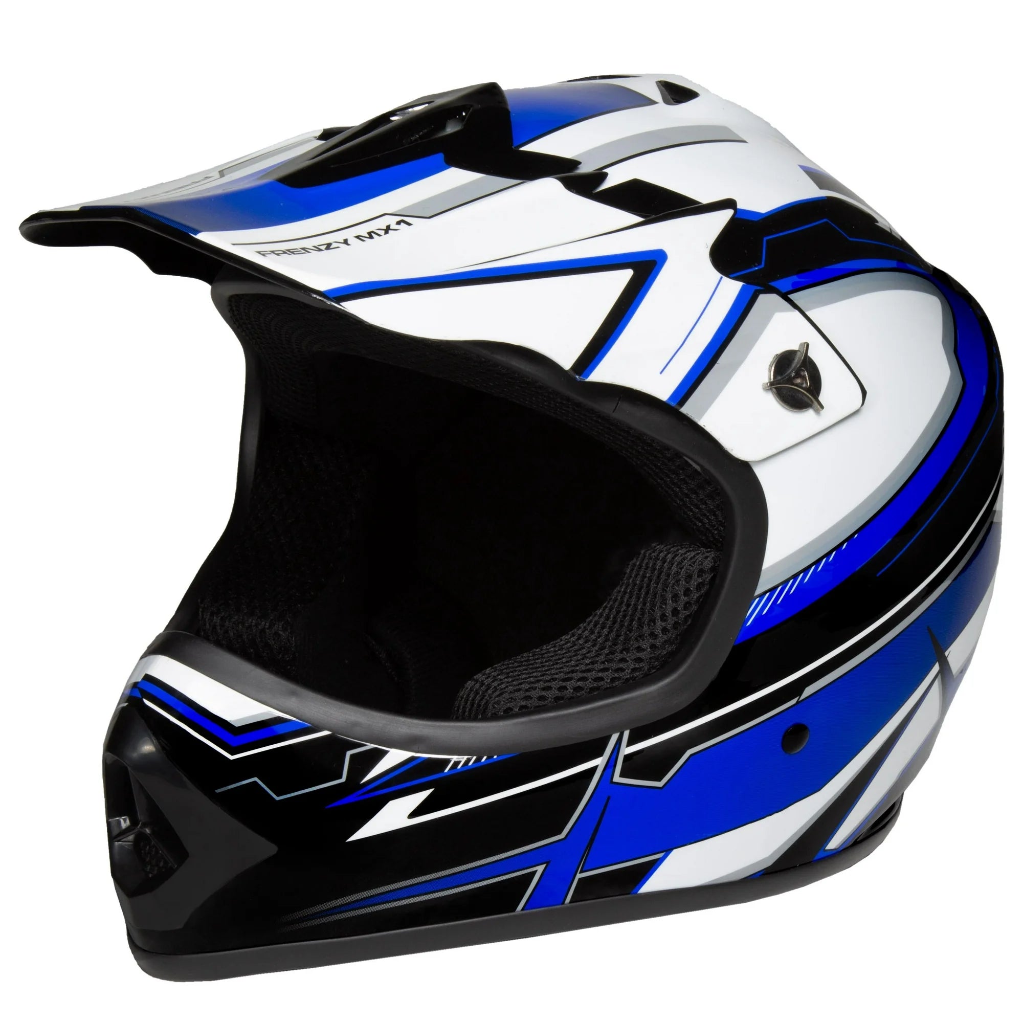 Fuel Helmets SH-250BGY-YL Youth Frenzy MX ATV off-road Youth Helmet DOT Approved Blue, Large