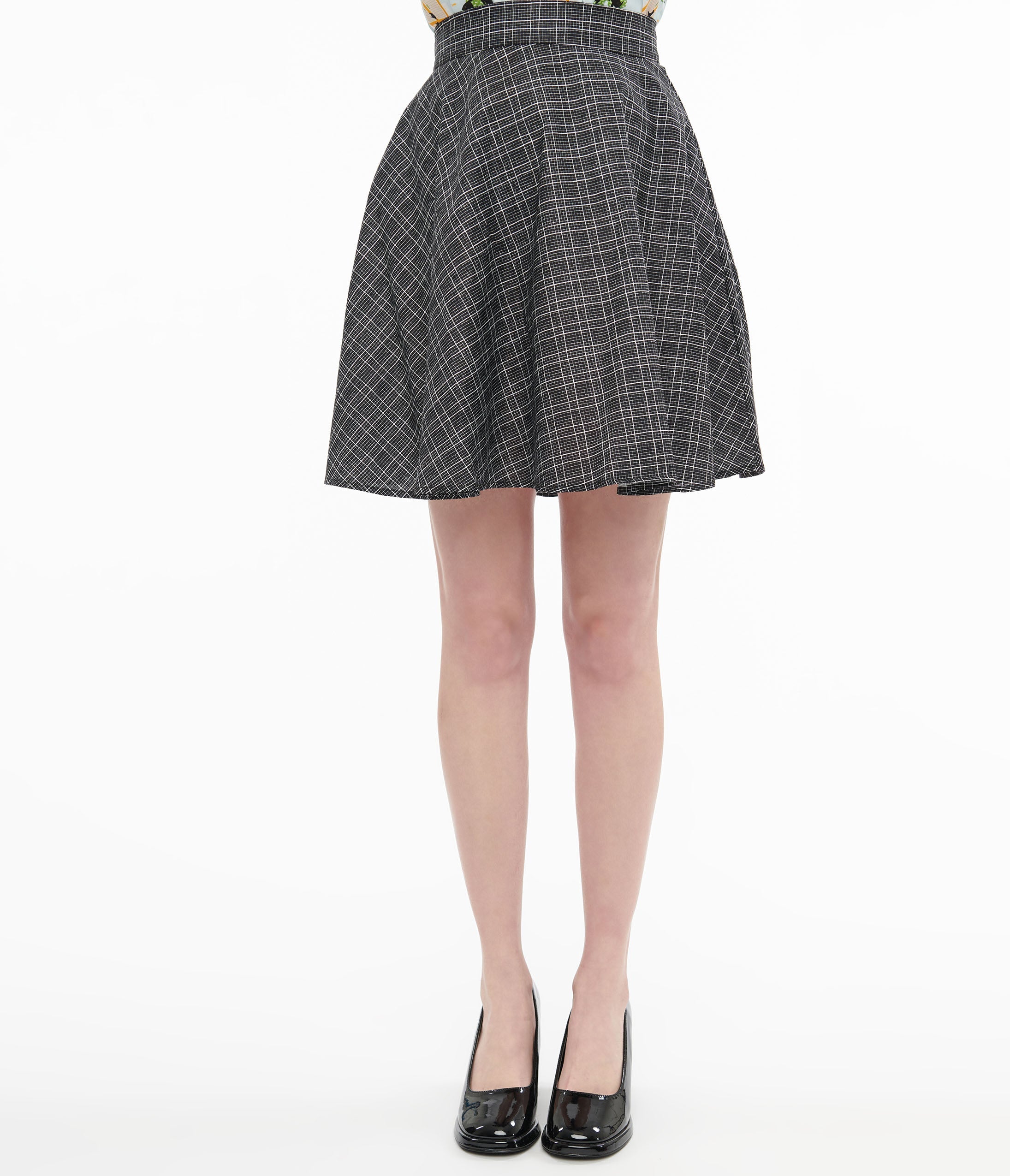 Retrolicious 1950s Black & White Check Cotton Skater Skirt