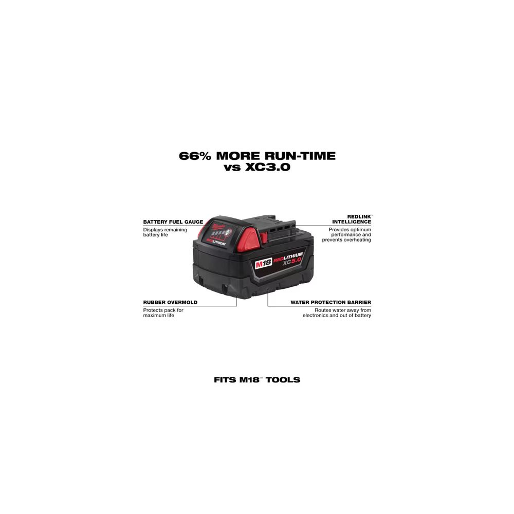 Milwaukee 2695-27SH M18 18-Volt Lithium-Ion Cordless Combo Kit 7-Tool with 2-Batteries, Charger and Tool Bag