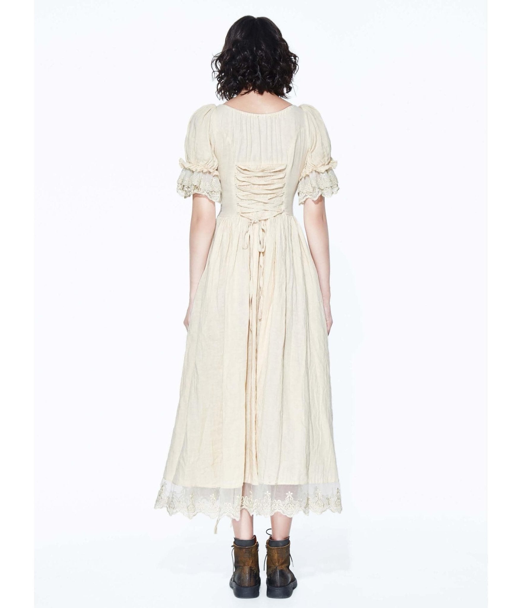 Cream Lace Steampunk Dress