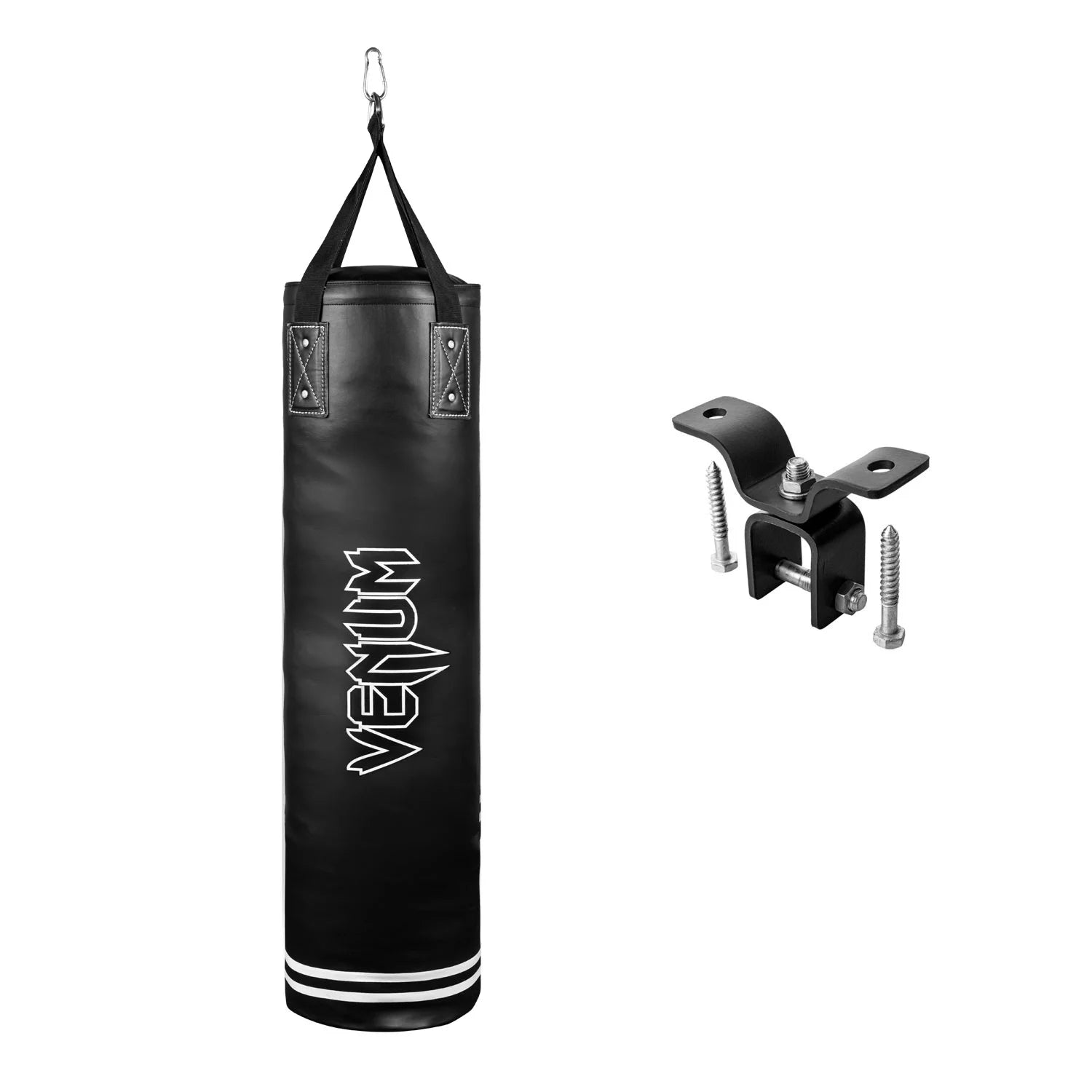 Venum 04072-001 Classic Boxing Punching Bag - 100 lbs - Black/White - Heavy Bag Kit