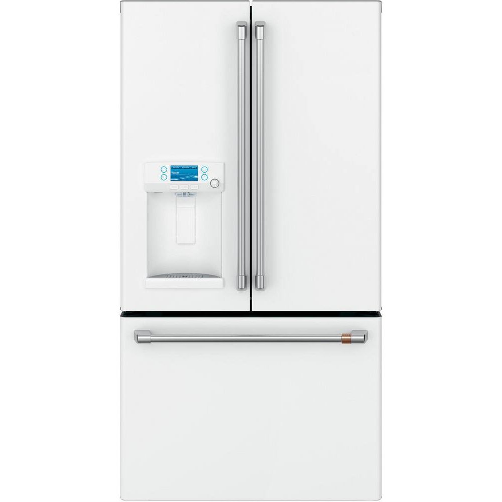 GE CYE22TP4MW2 Caf0233 22 Cu. Ft. Matte White Counter-Depth French Door Refrigerator