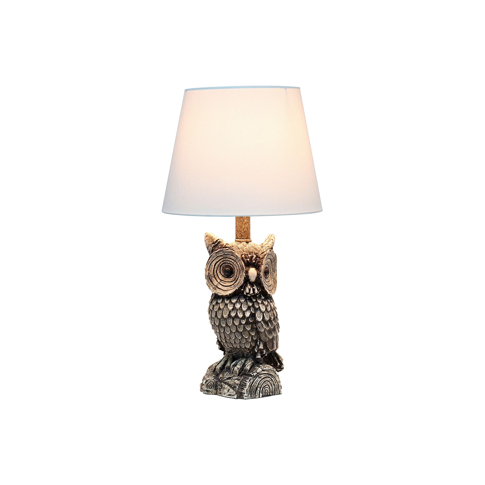 All The Rages Simple Designs Gazing Night Owl Polyresin Table Lamp LT2098-WHT - WHITE ONE SIZE