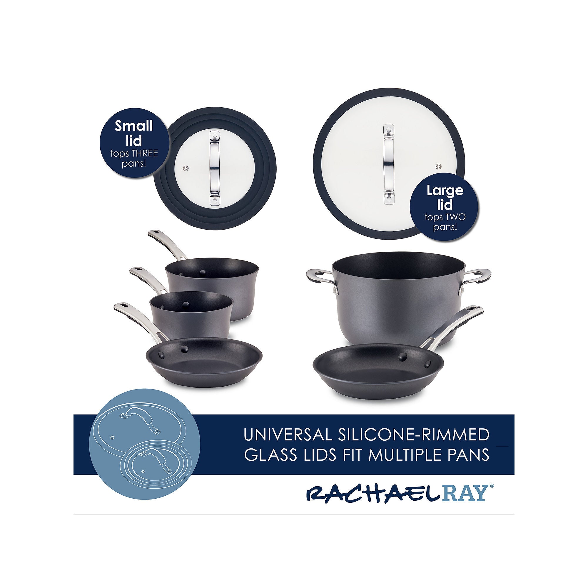 Rachael Ray Cook + Create 11-Pc. Non-Stick Cookware Set - BLACK ONE SIZE