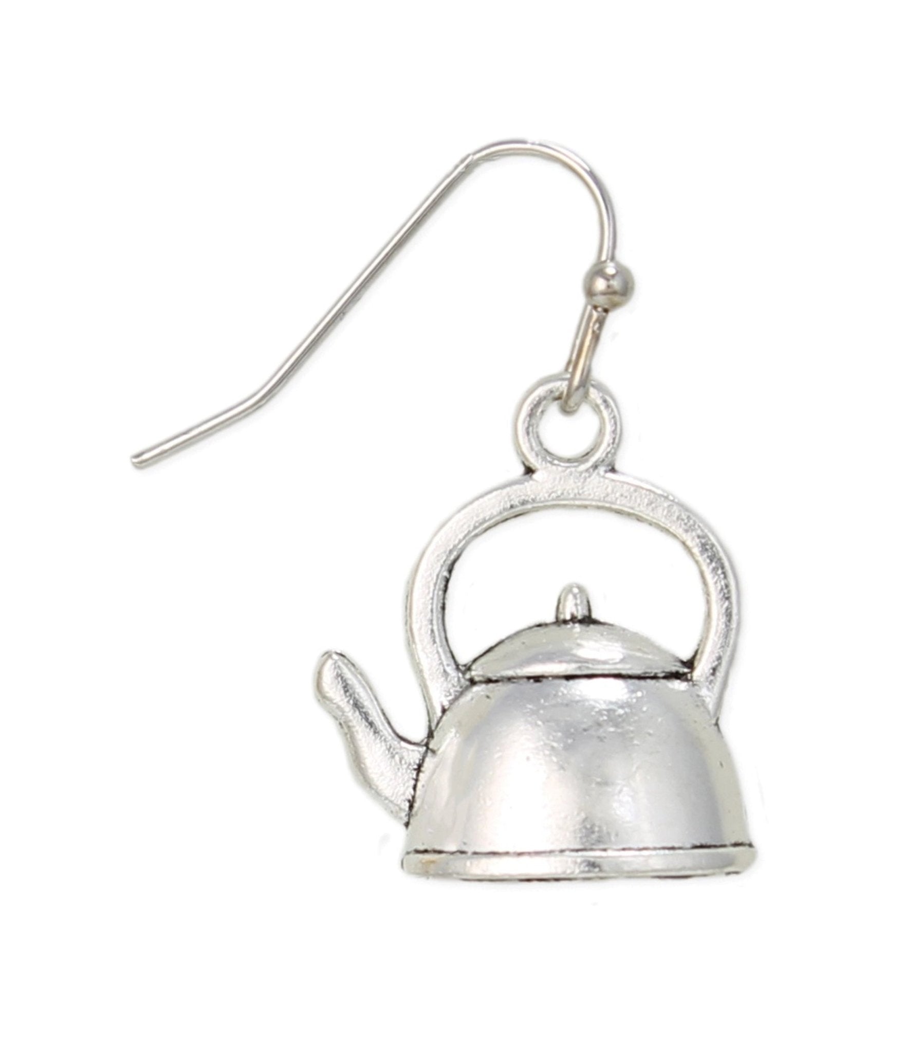 Put on the Kettle Silver Earrings