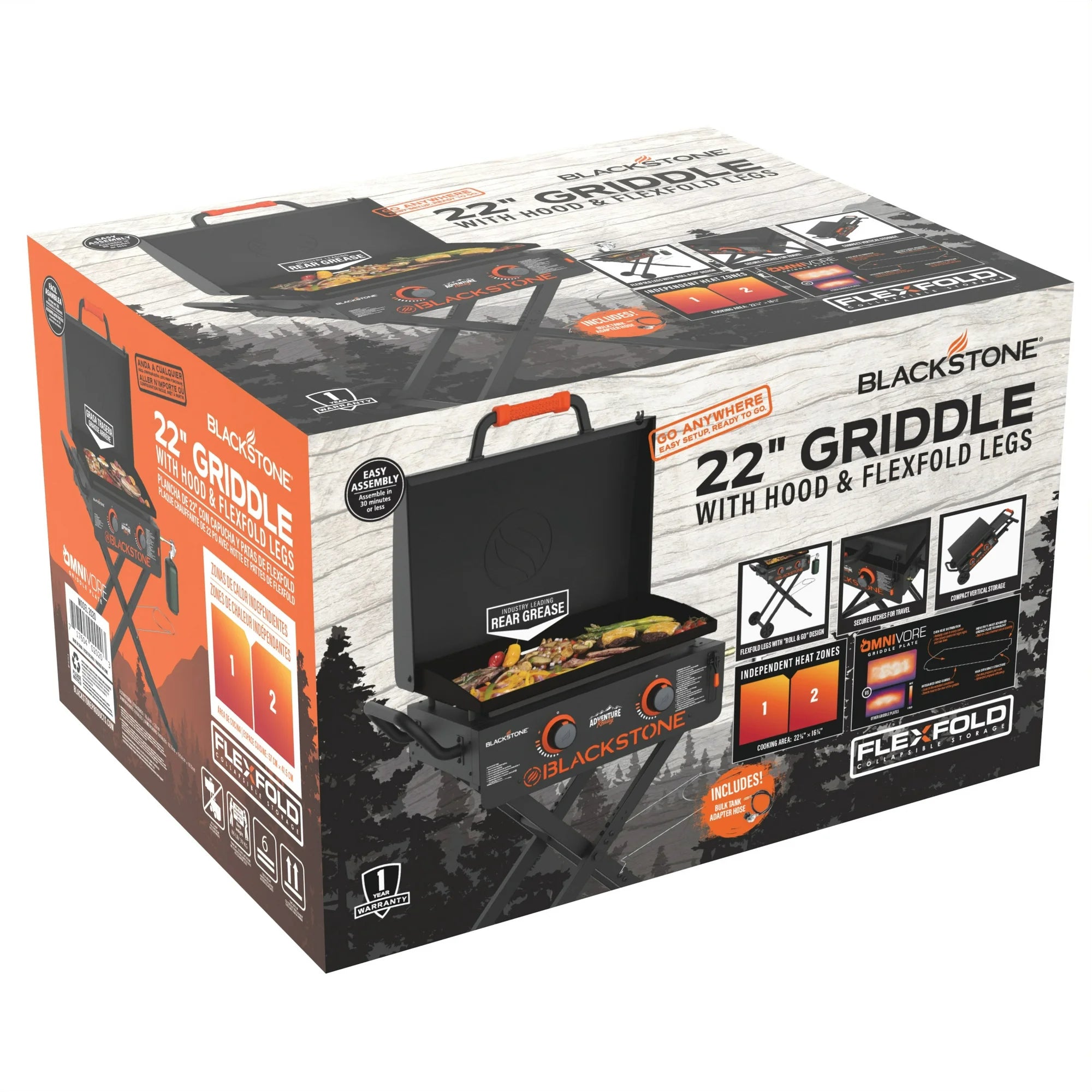 Blackstone Adventure Ready 2-Burner 22 Propane Omnivore Griddle with Flex-fold Legs