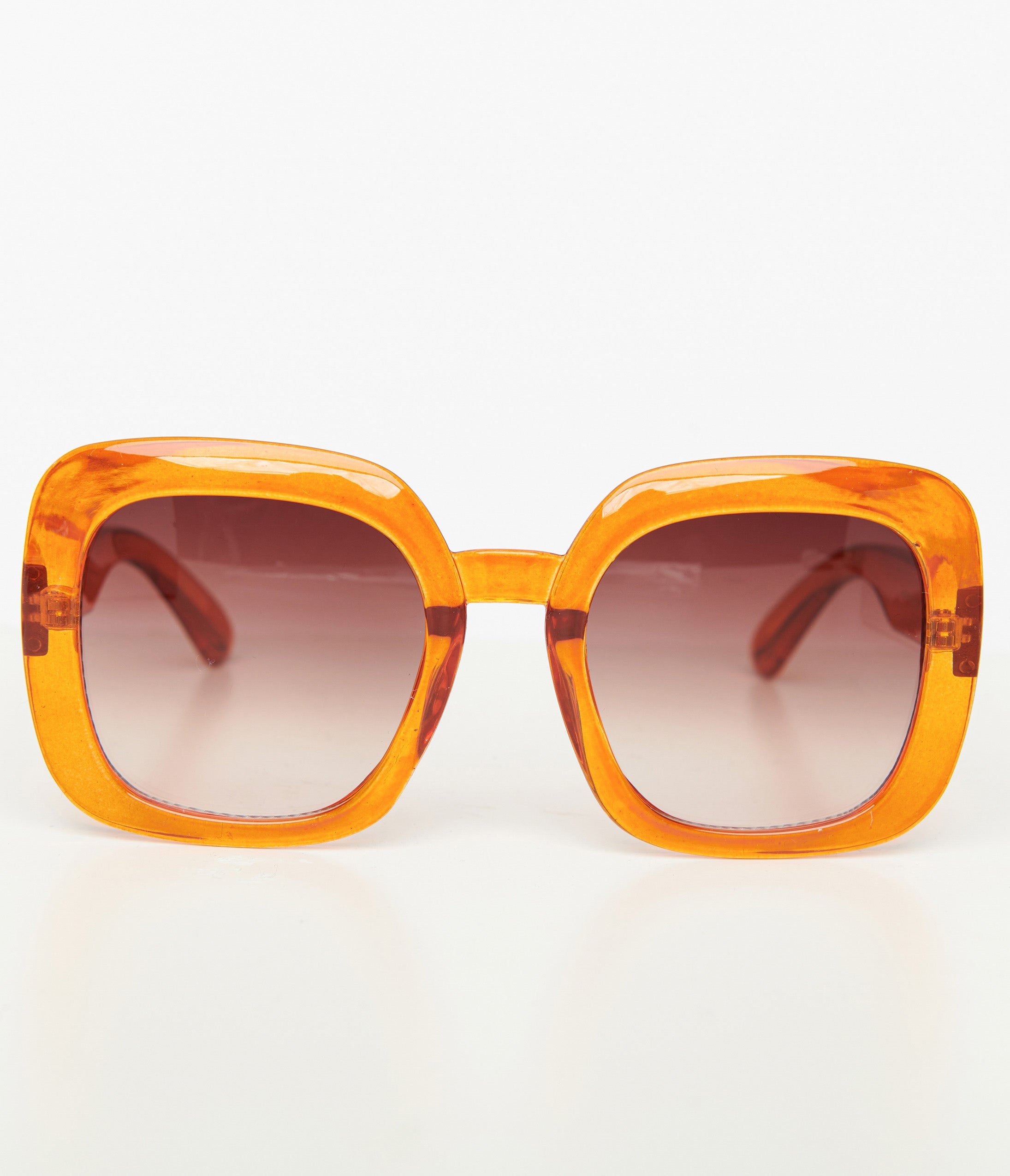 1970s Rust Orange Square Sunglasses