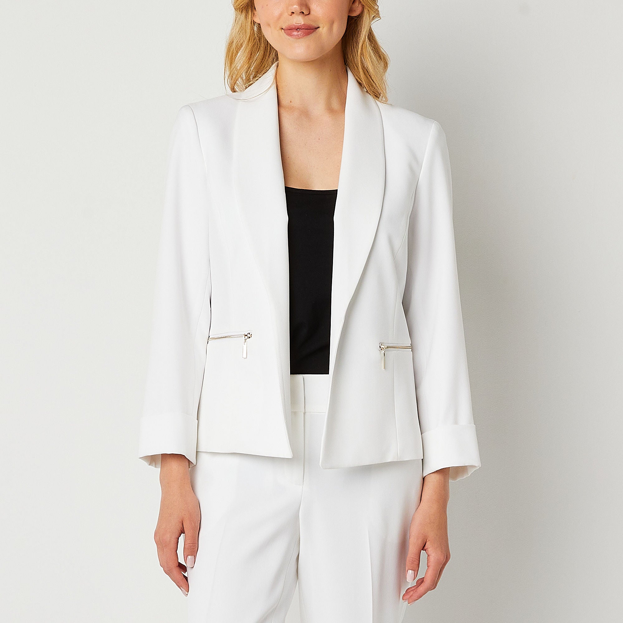 Black Label By Evan-Picone Suit Jacket - NATURAL WHITE 16