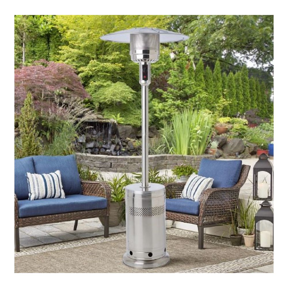 Mainstays MSF328059664030 48,000 BTU Propane Gas Outdoor Patio heater, Stainless Steel