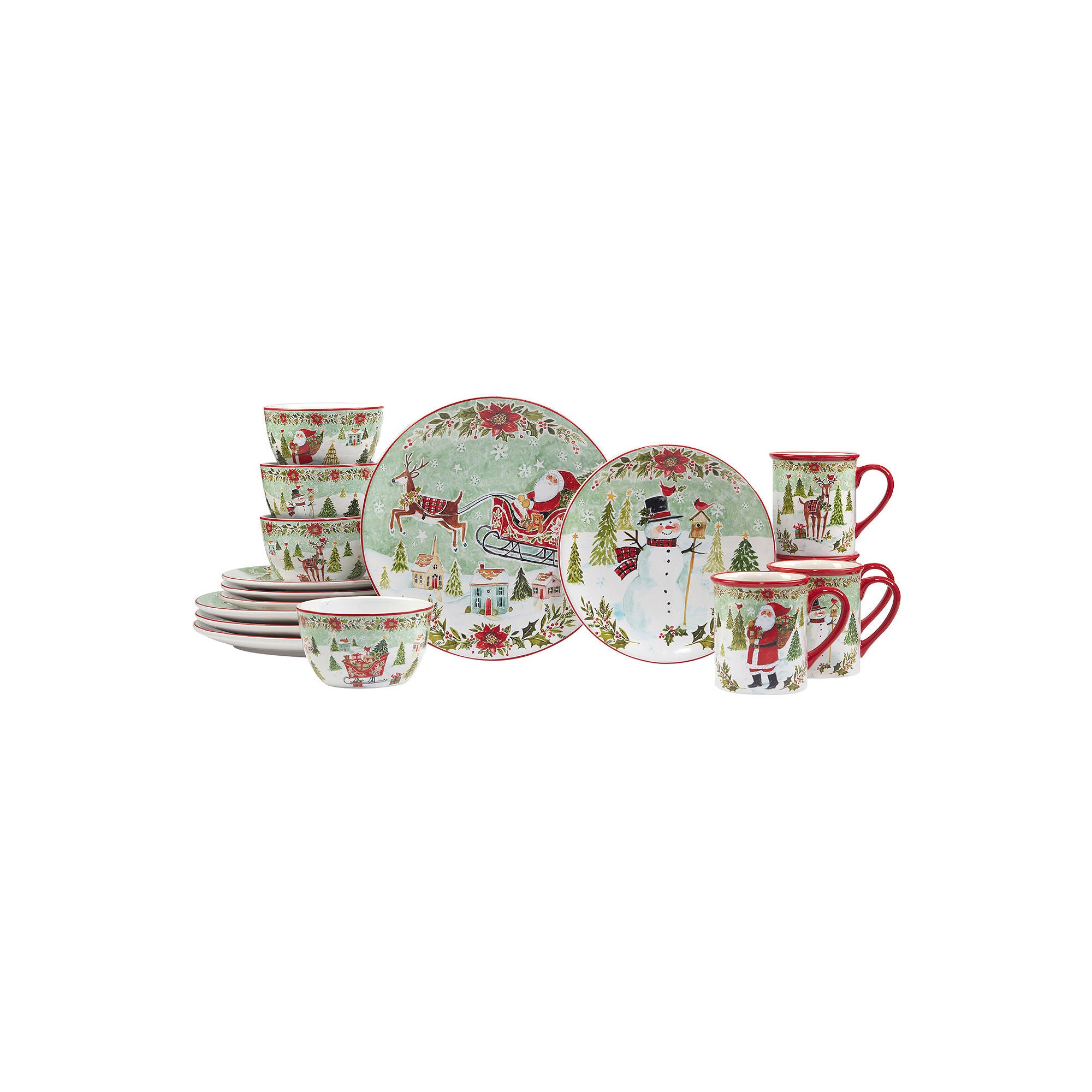 Certified International Joy Of Christmas 16-Pc. Earthenware Dinnerware Set 92506RM - MULTI ONE SIZE