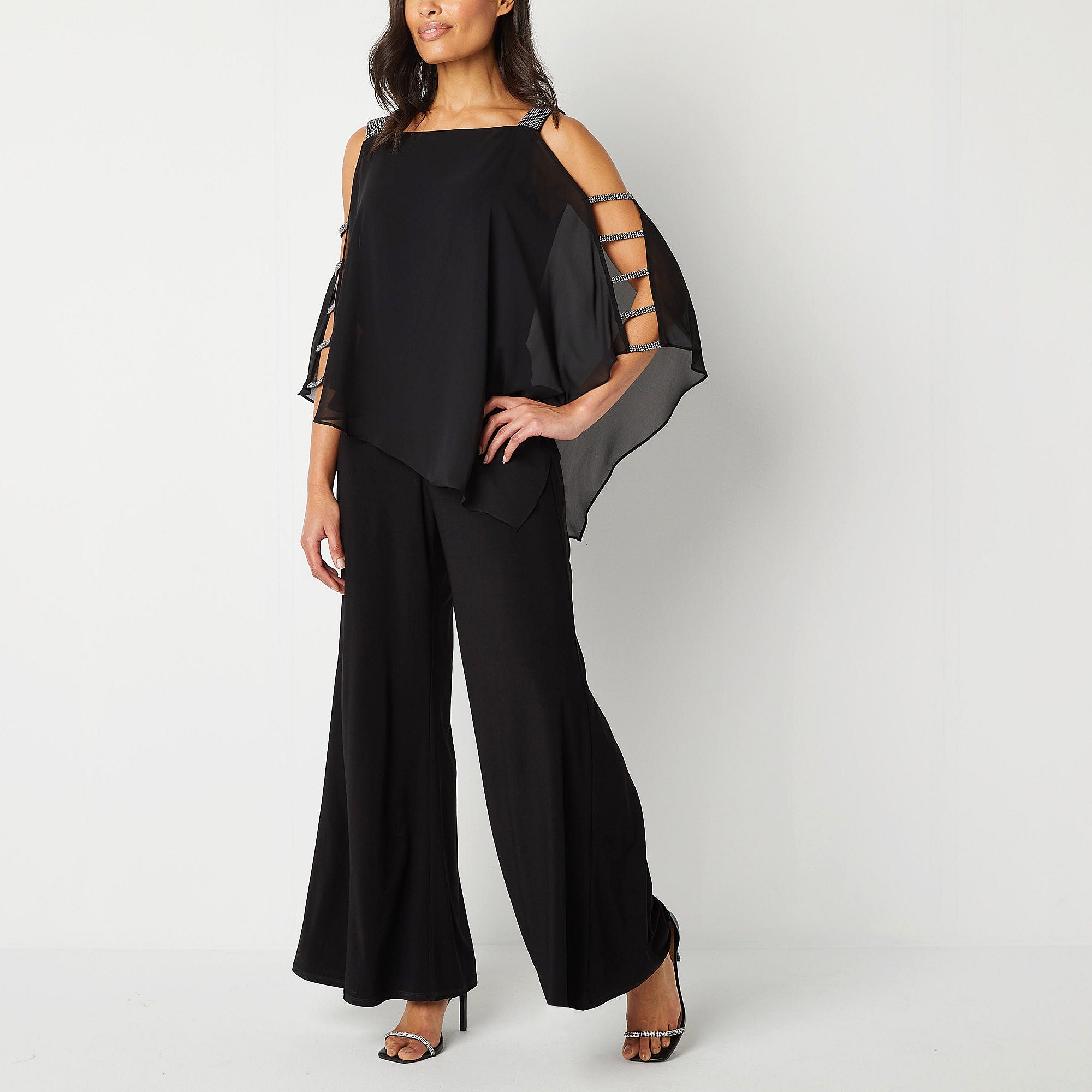 Msk Popover Embellished Jumpsuit - Black Gunmetal BLACK GUN METAL SMALL