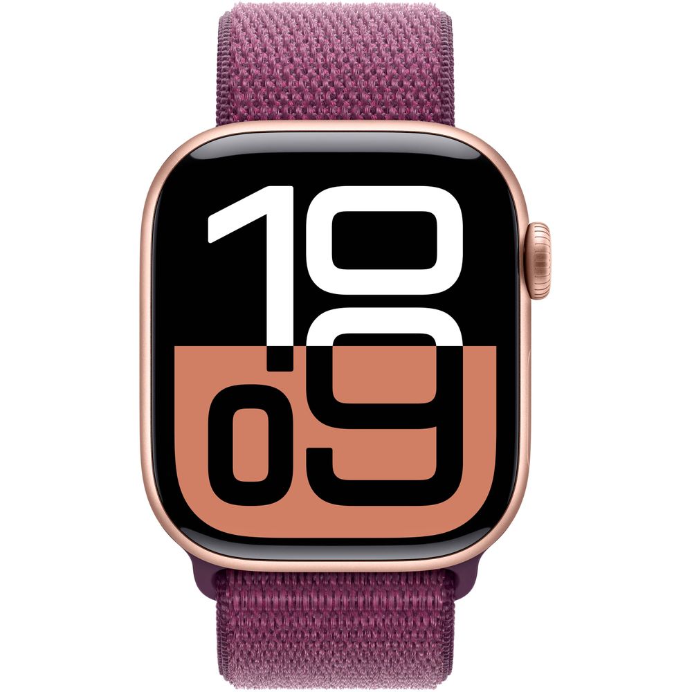 Apple Watch Gen 10 Series 10 42mm Rose Gold Aluminum - Plum Sport Loop MWWK3LW/A