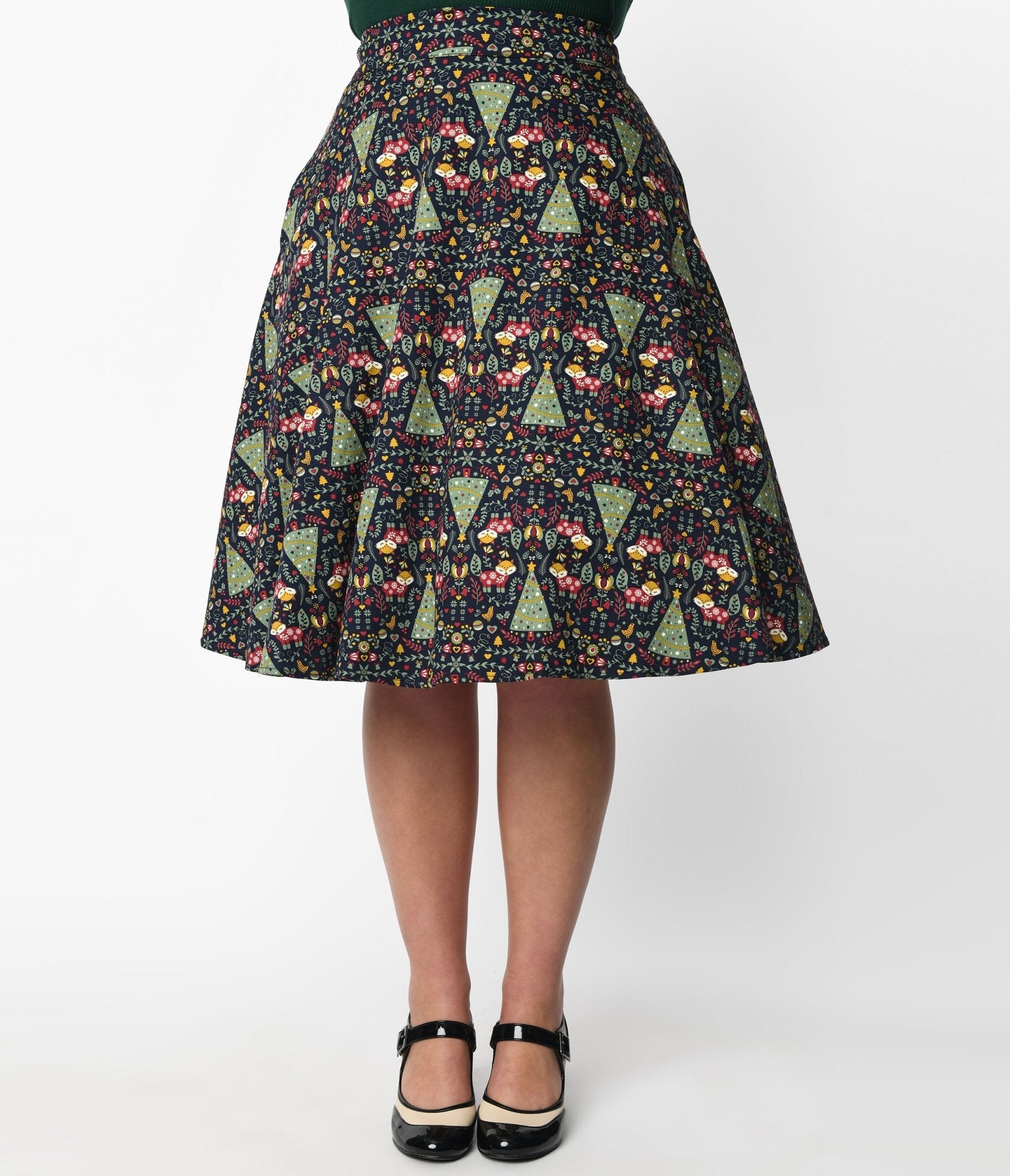 Navy Heritage Scandi Swing Skirt