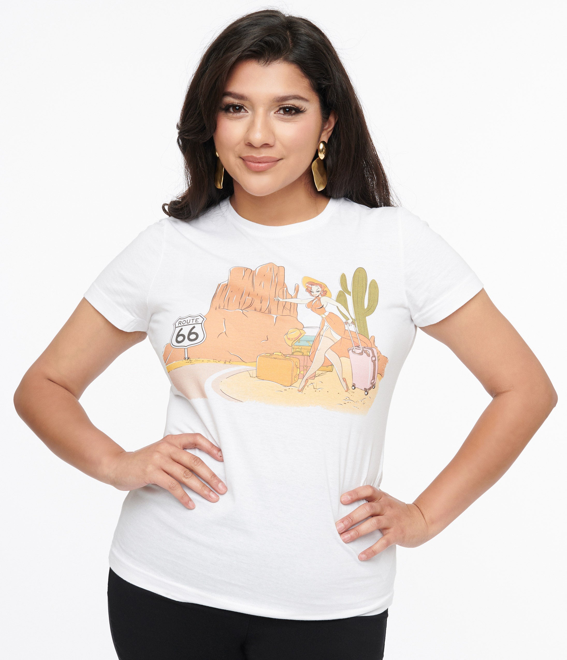 1950s White The Traveler Fitted Graphic Tee