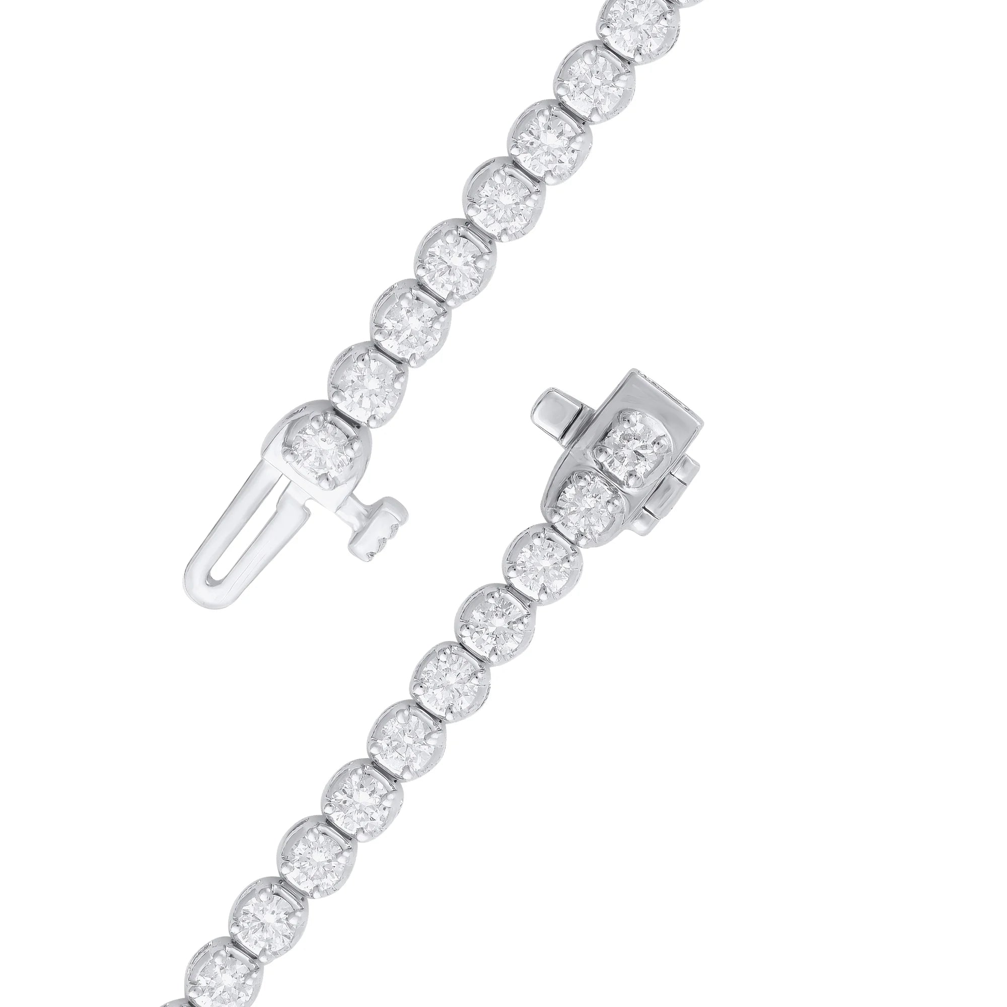 Brilliance Fine Jewelry UB2580NA-SSGD65 3 Carat Lab Grown Diamond Women Tennis Bracelet in Sterling Silver - 6.5 in