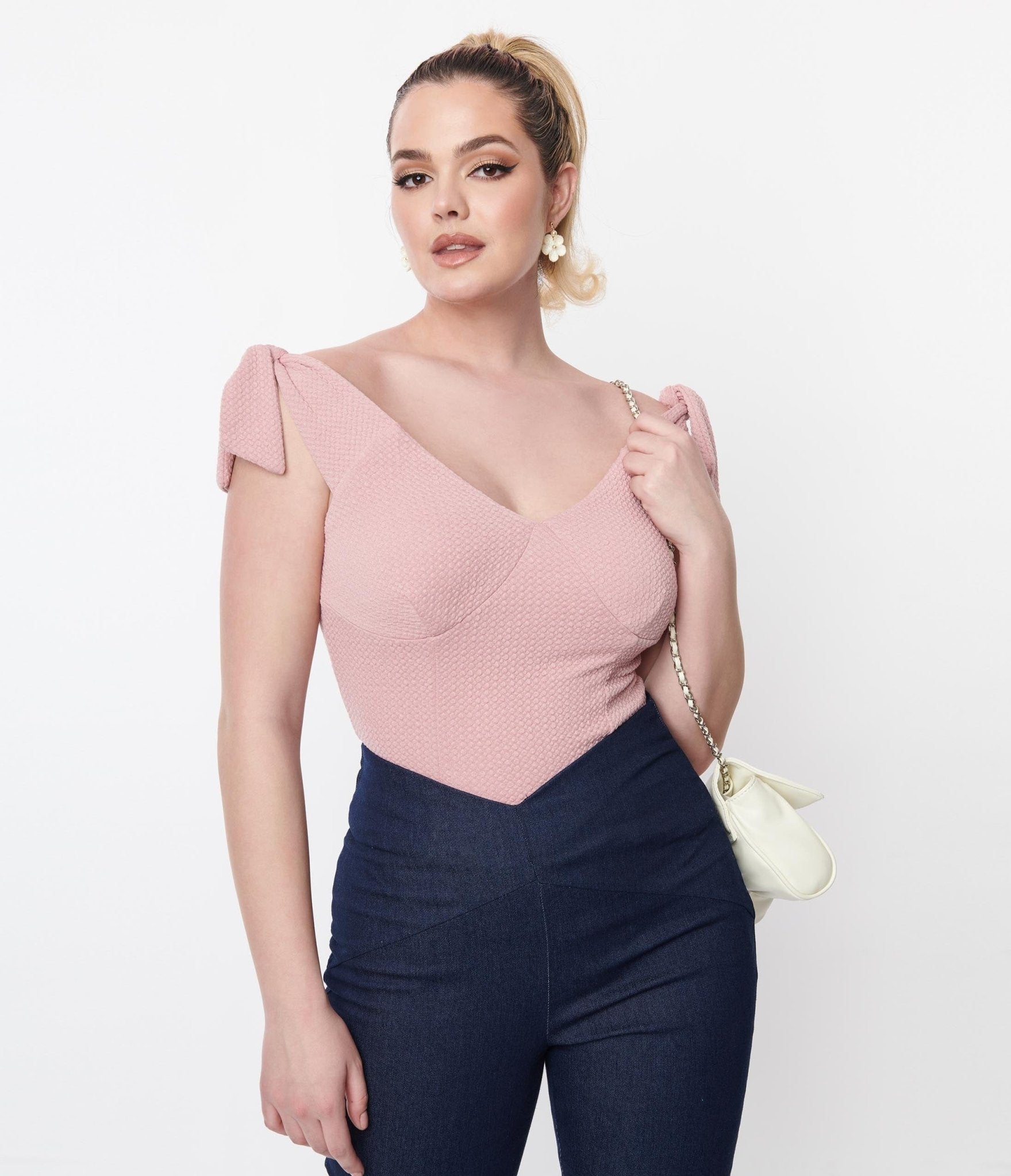 Unique Vintage Mauve Pink Texture Violet Top