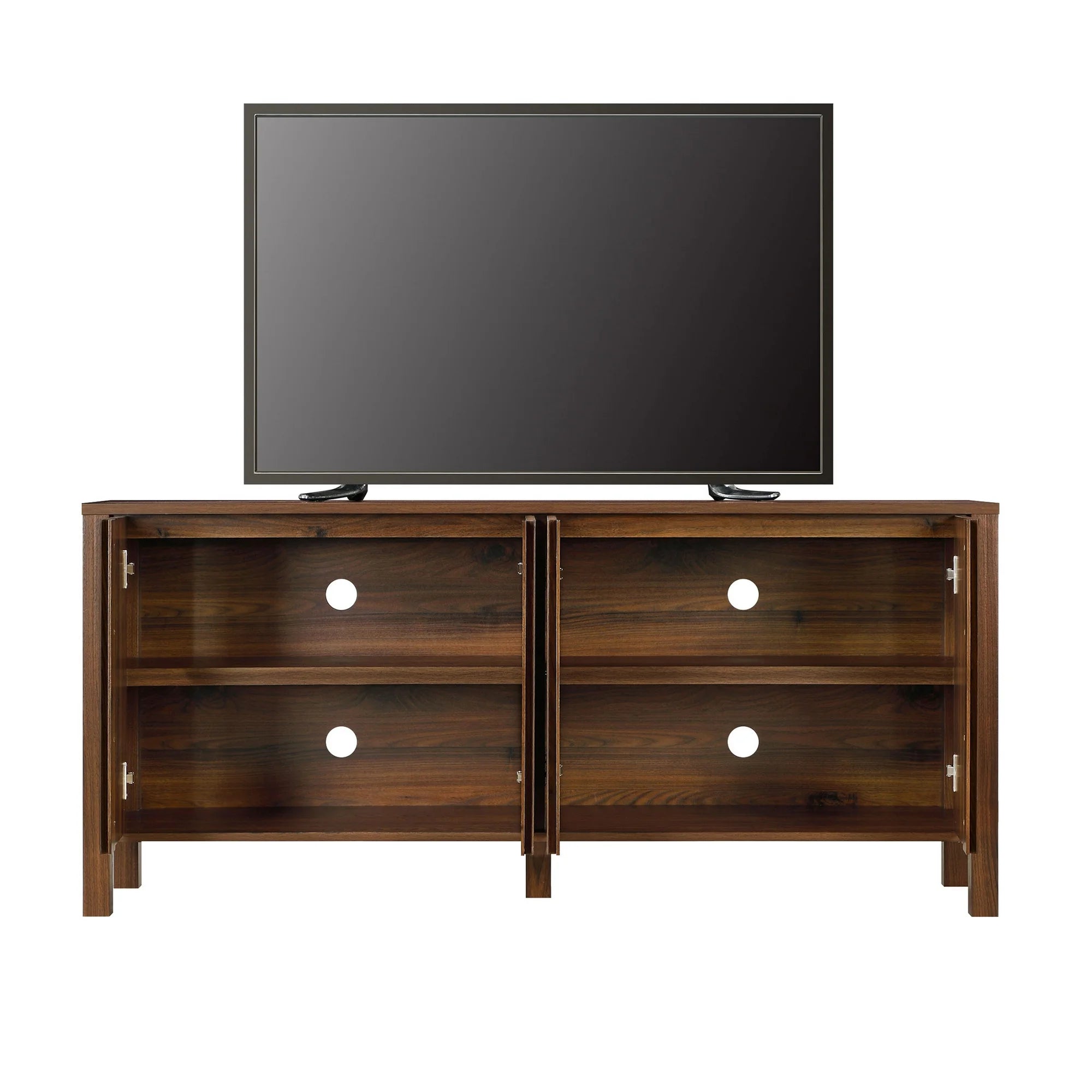 Mainstays MS64025004001 4-Door TV Console for TV's up to 65, Canyon Walnut Finish