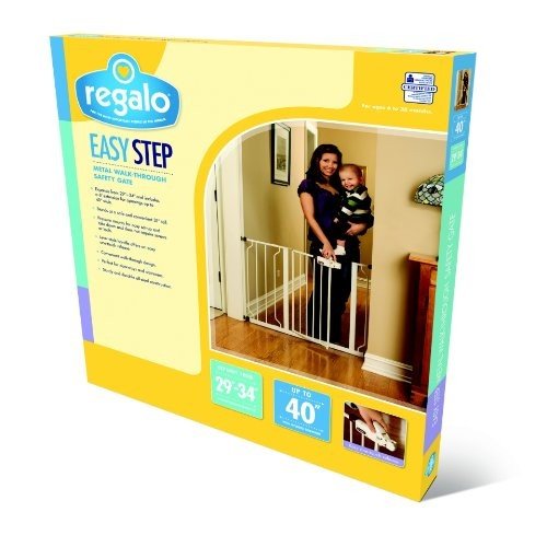 Regalo 30 inch Wall Safe Extra Wide Baby Safety Gate - White