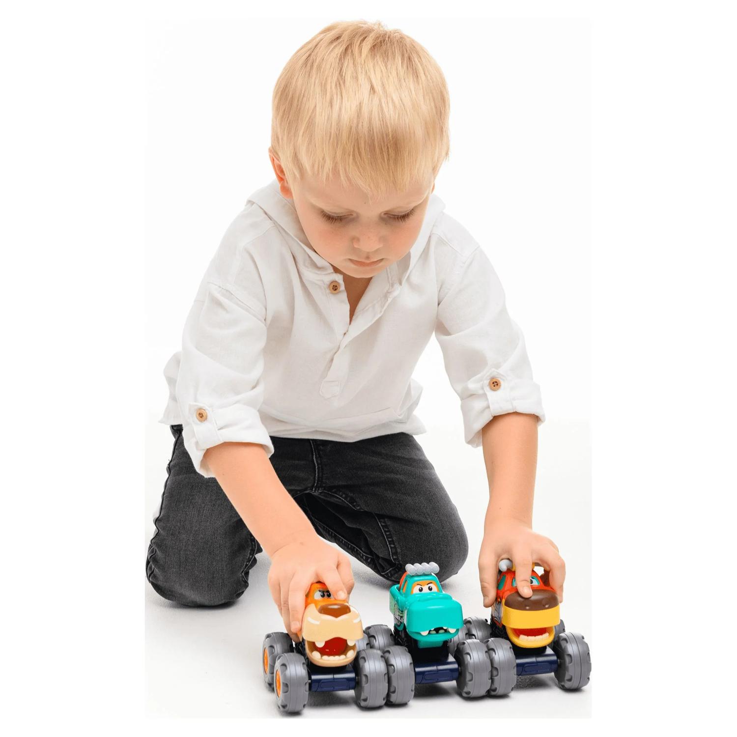 Elalci Trading 3151 Animal Monster Trucks Friction Powered Toy Cars Set Play Vehicle