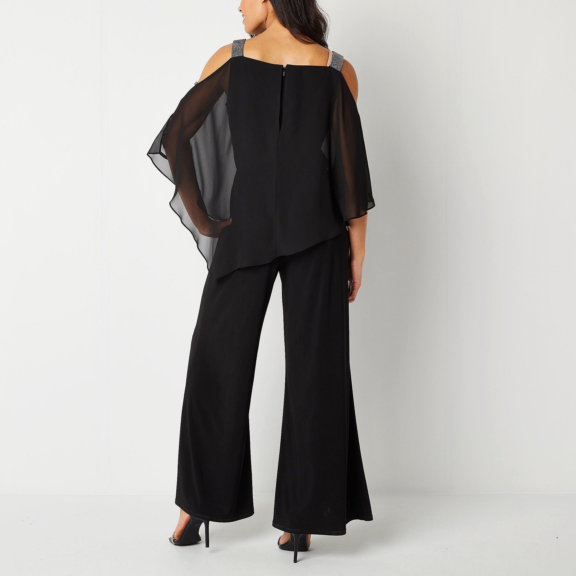 Msk Popover Embellished Jumpsuit - Black Gunmetal BLACK GUN METAL SMALL