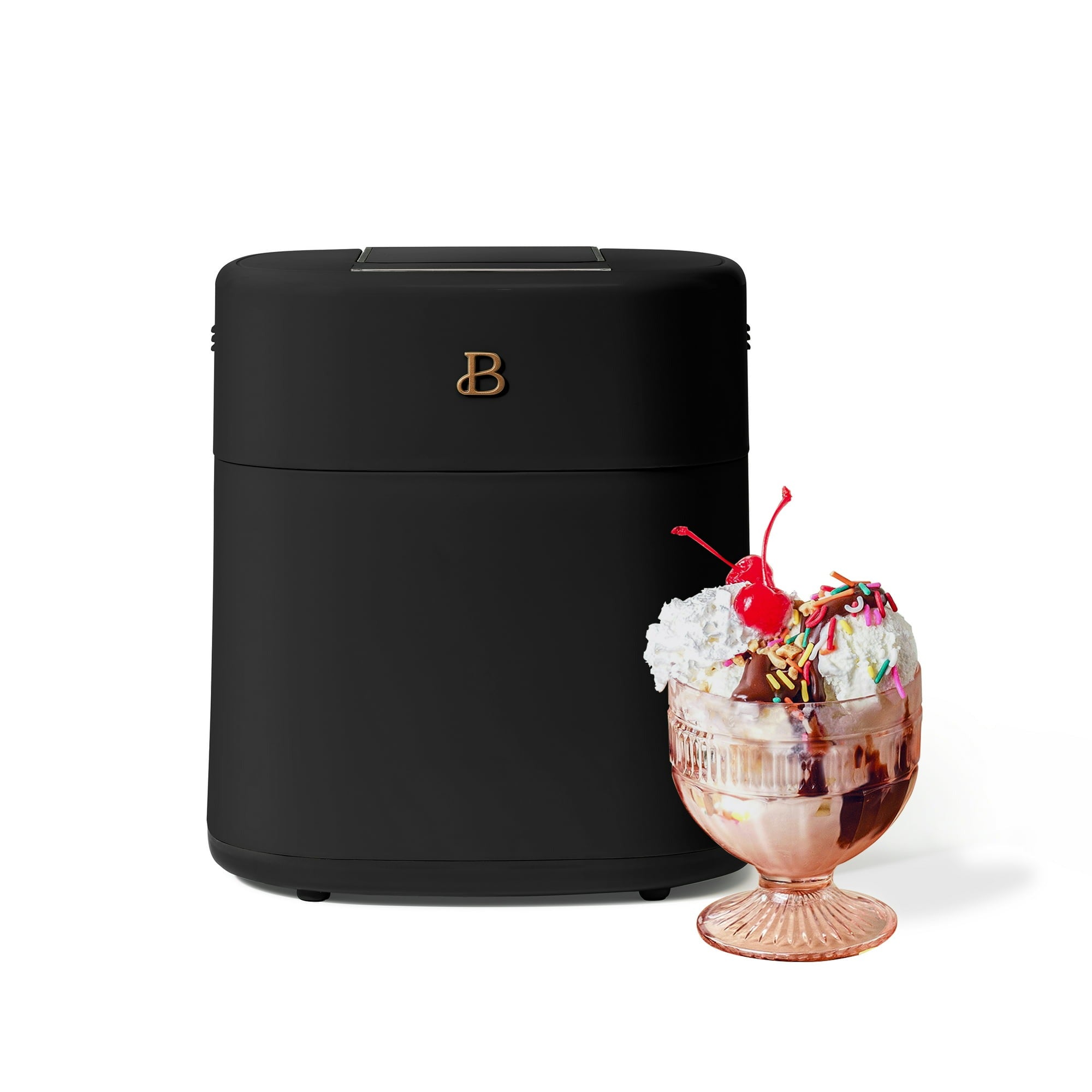 Beautiful 19271 by Drew Barrymore 1.5QT Ice Cream Maker with TouchActivated Display, Black Sesame