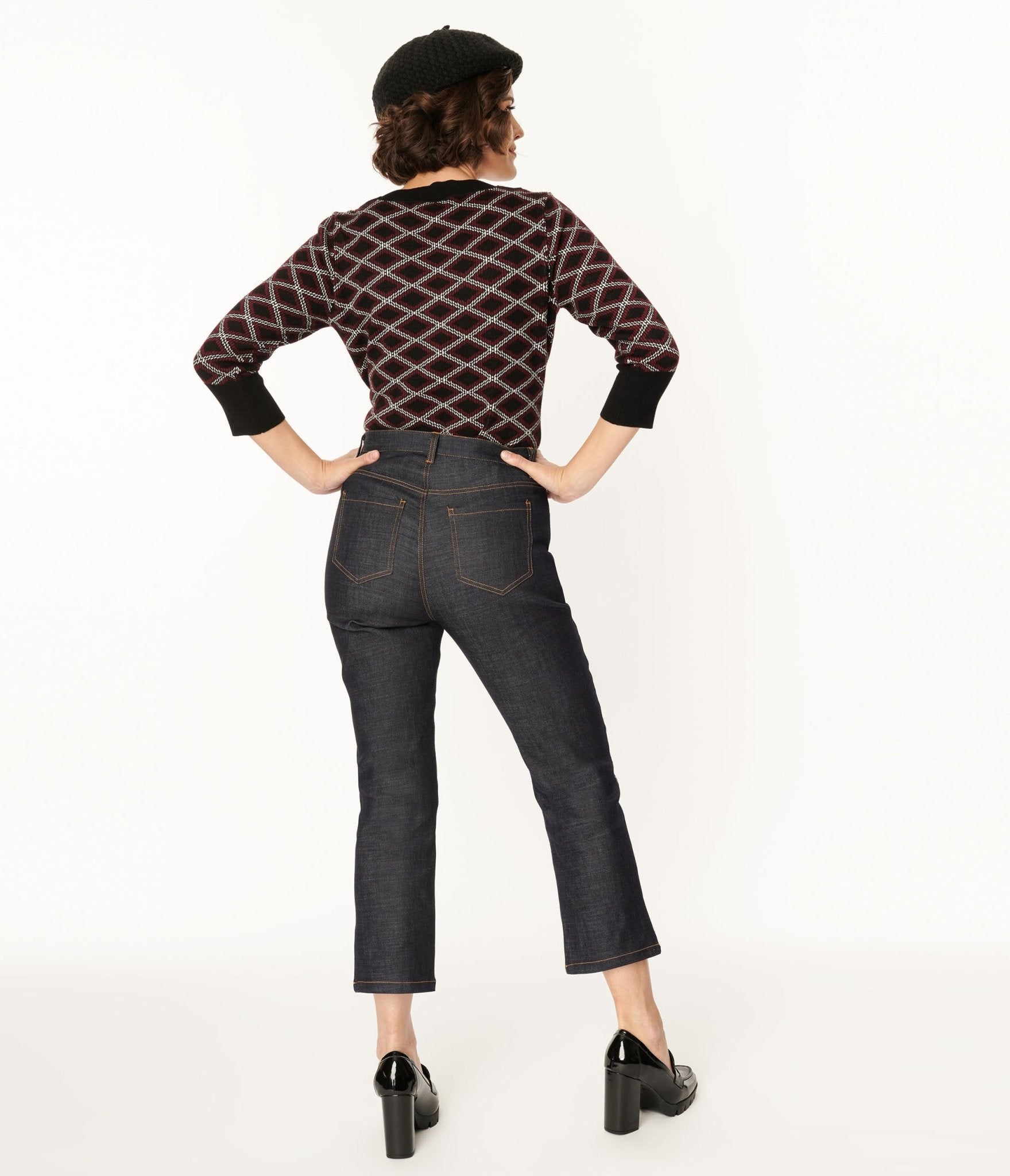 Smak Parlour Dark Denim Notched Capri Jeans