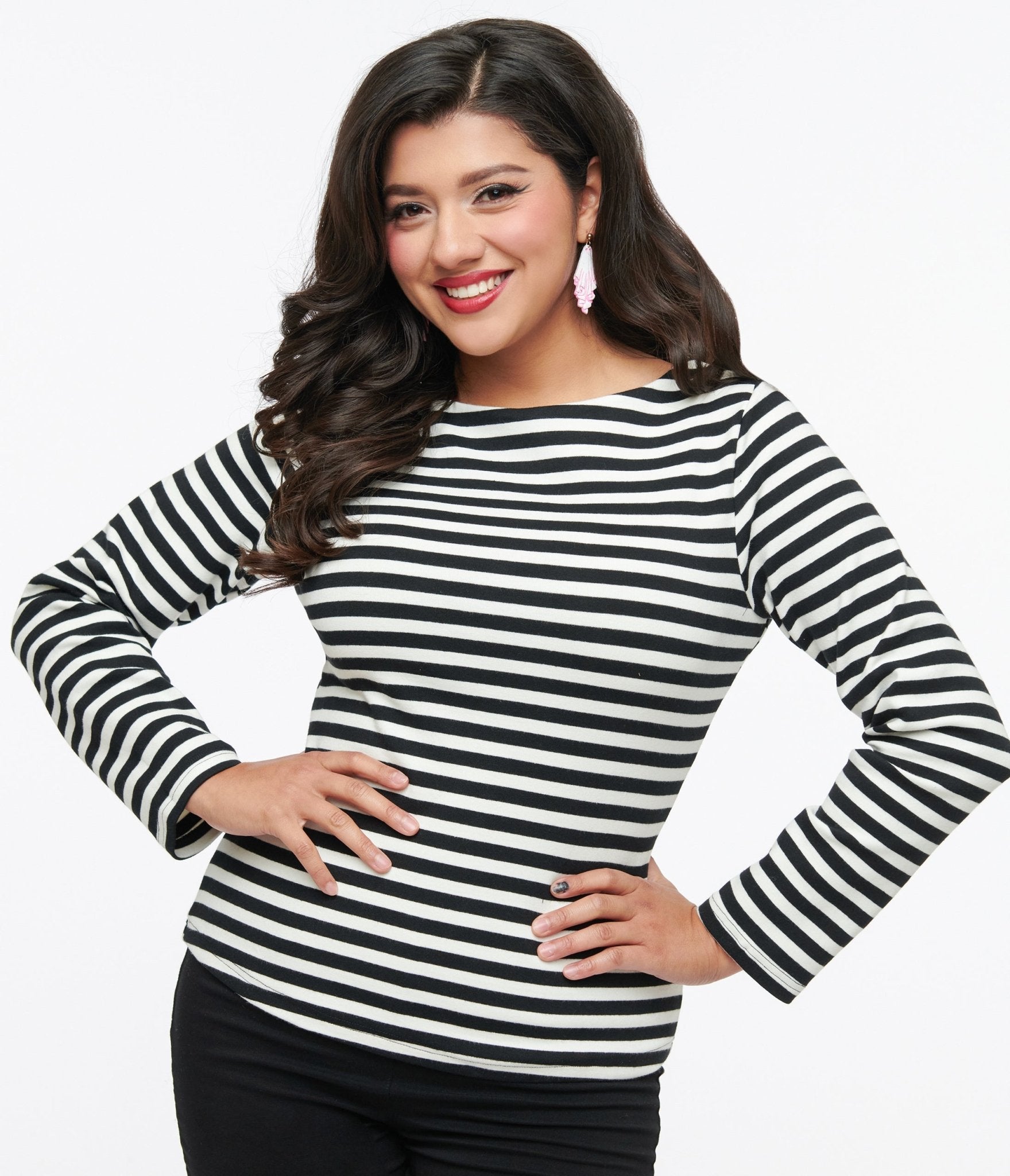 Black & White Stripe Thea Top