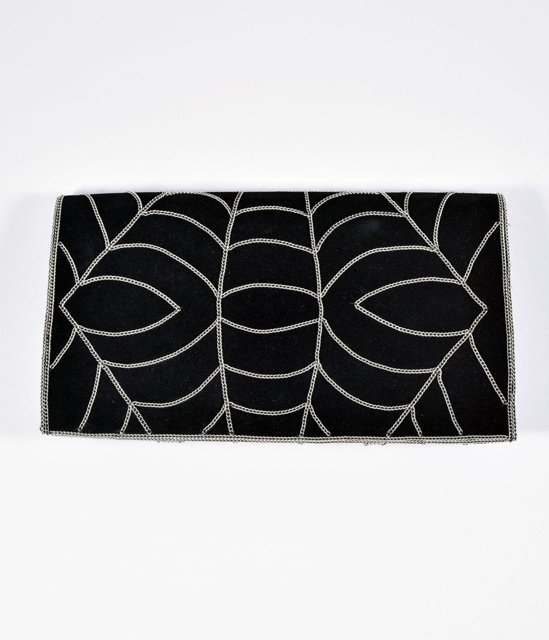 Spider Web Embroidered Clutch