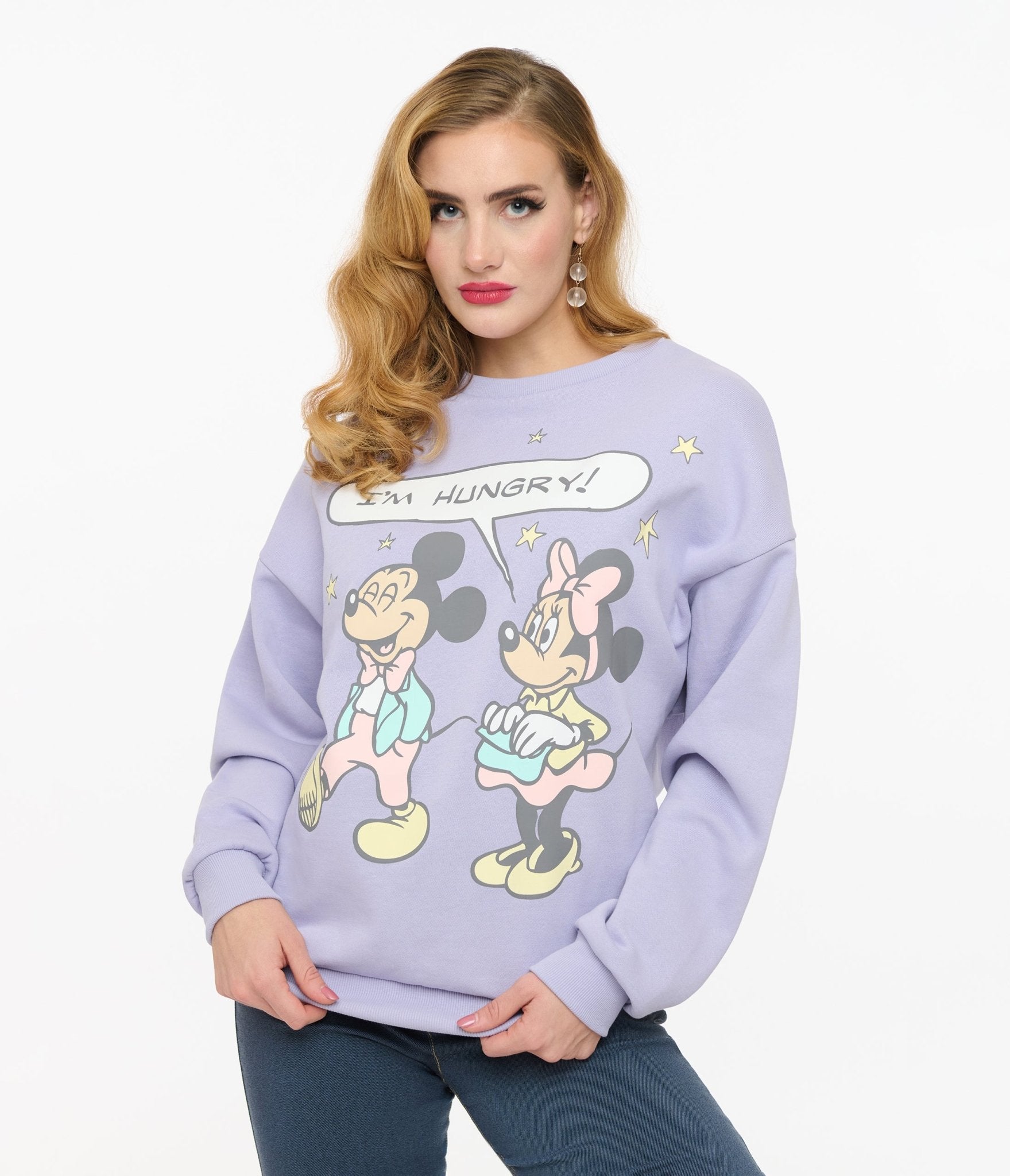 Cakeworthy Purple Minnie Mouse I'm Hungry Sweatshirt