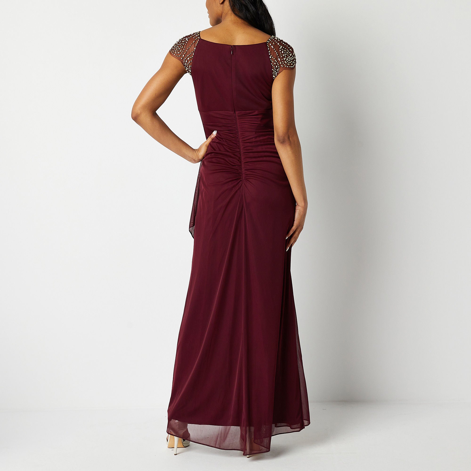 Dj Jaz Sleeveless Embellished Evening Gown - WINE 8